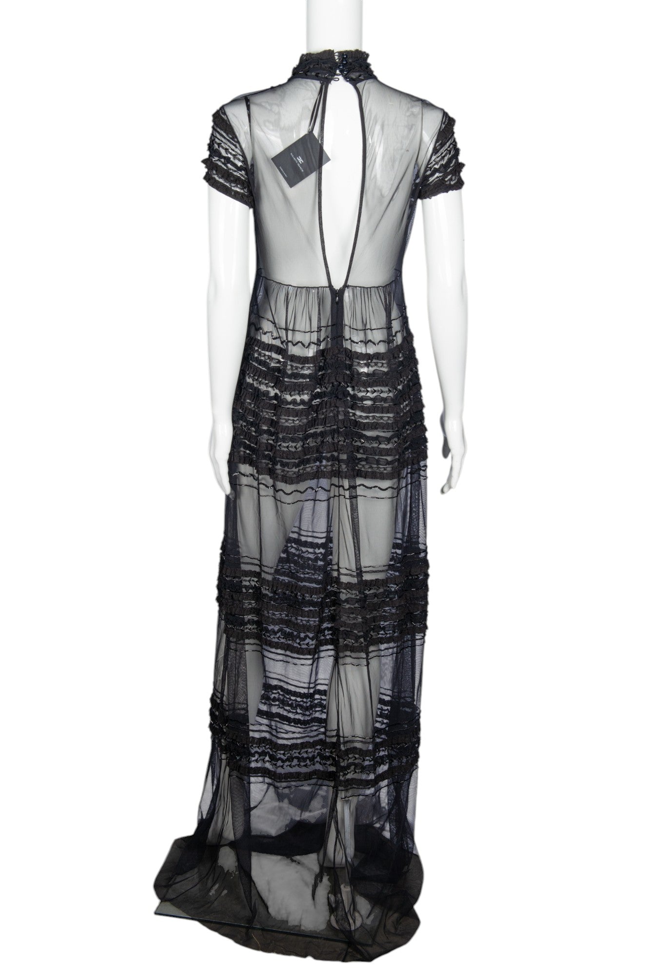 ELISABETTA FRANCHI Silk Lace Gown Size S