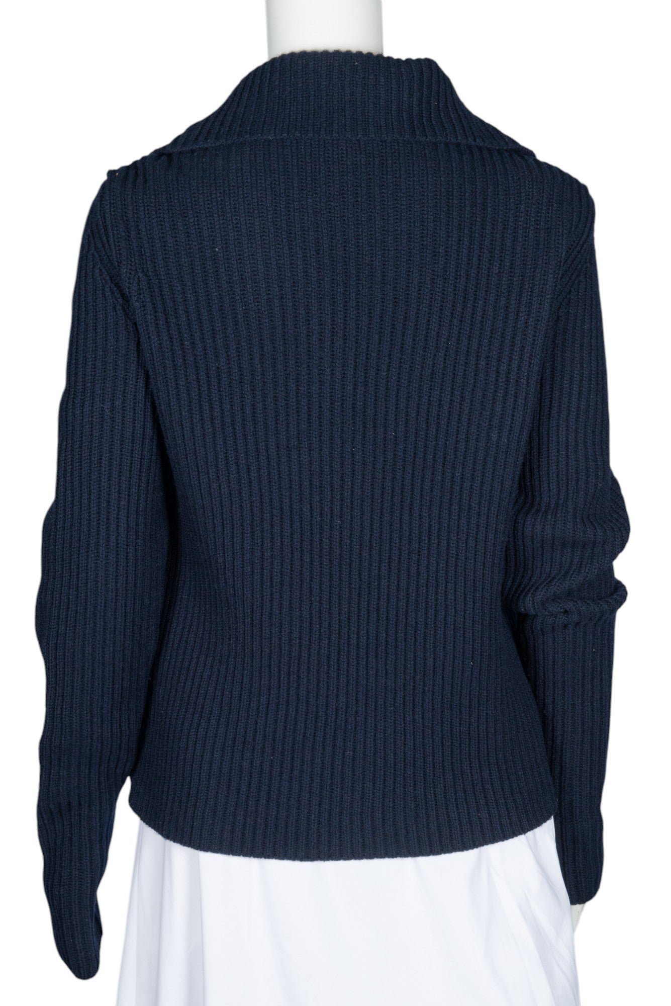 MONCLER Navy Knit Down Jacket Size M