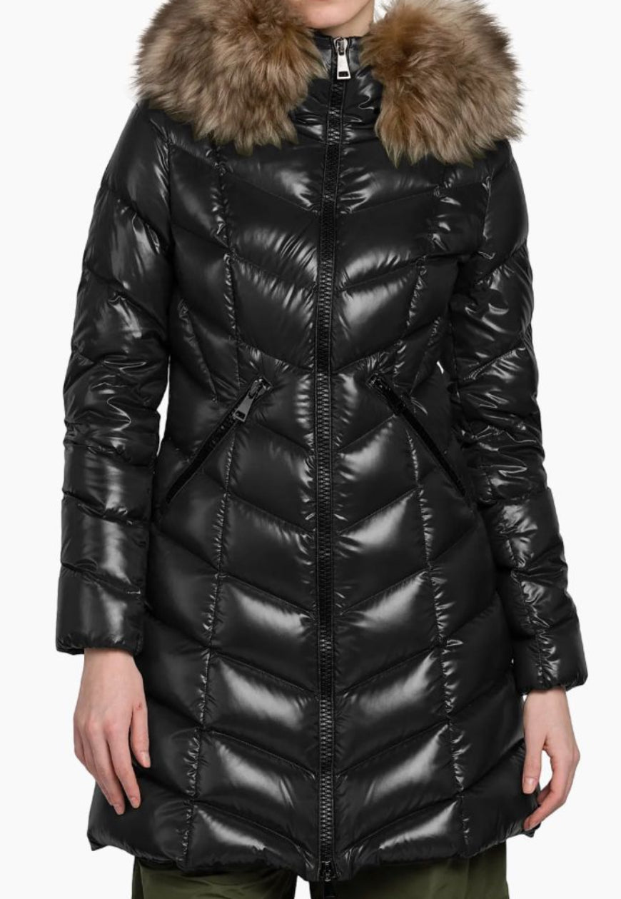 MONCLER Black Quilted Fulmar Hooded Coat Size S