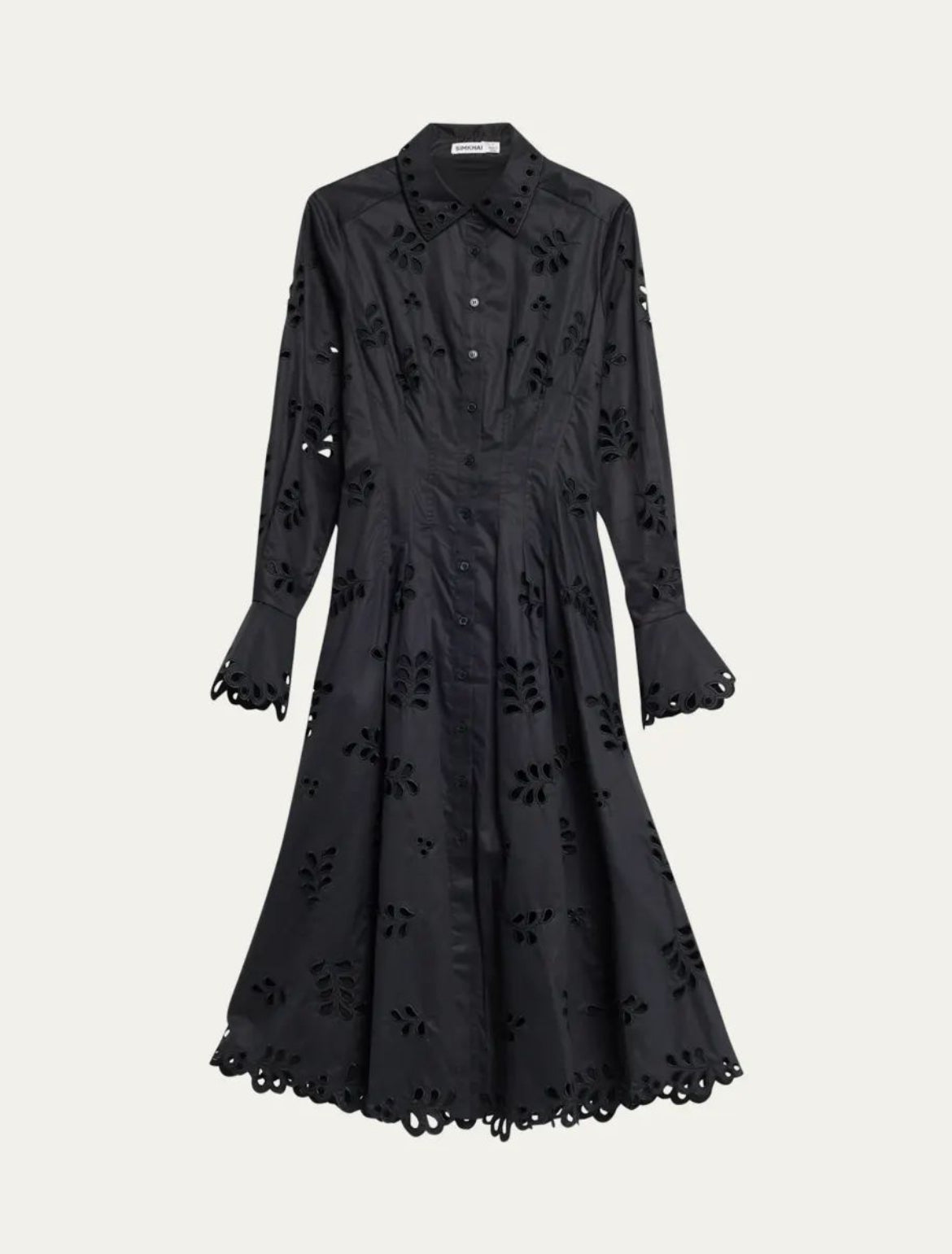 SIMKHAI Cotton Broderie Midi Dress Size S