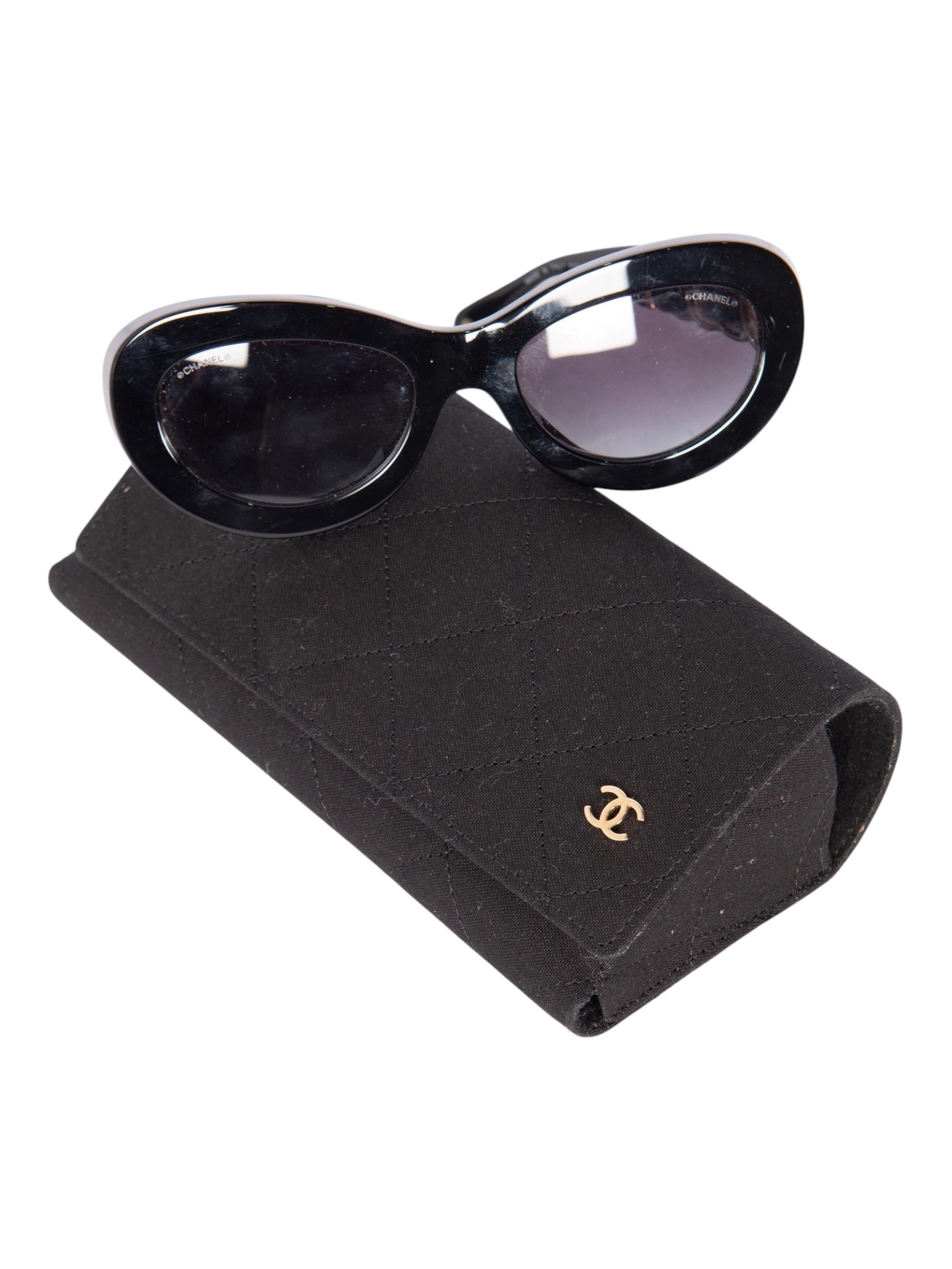 CHANEL Black Braided Sunglasses