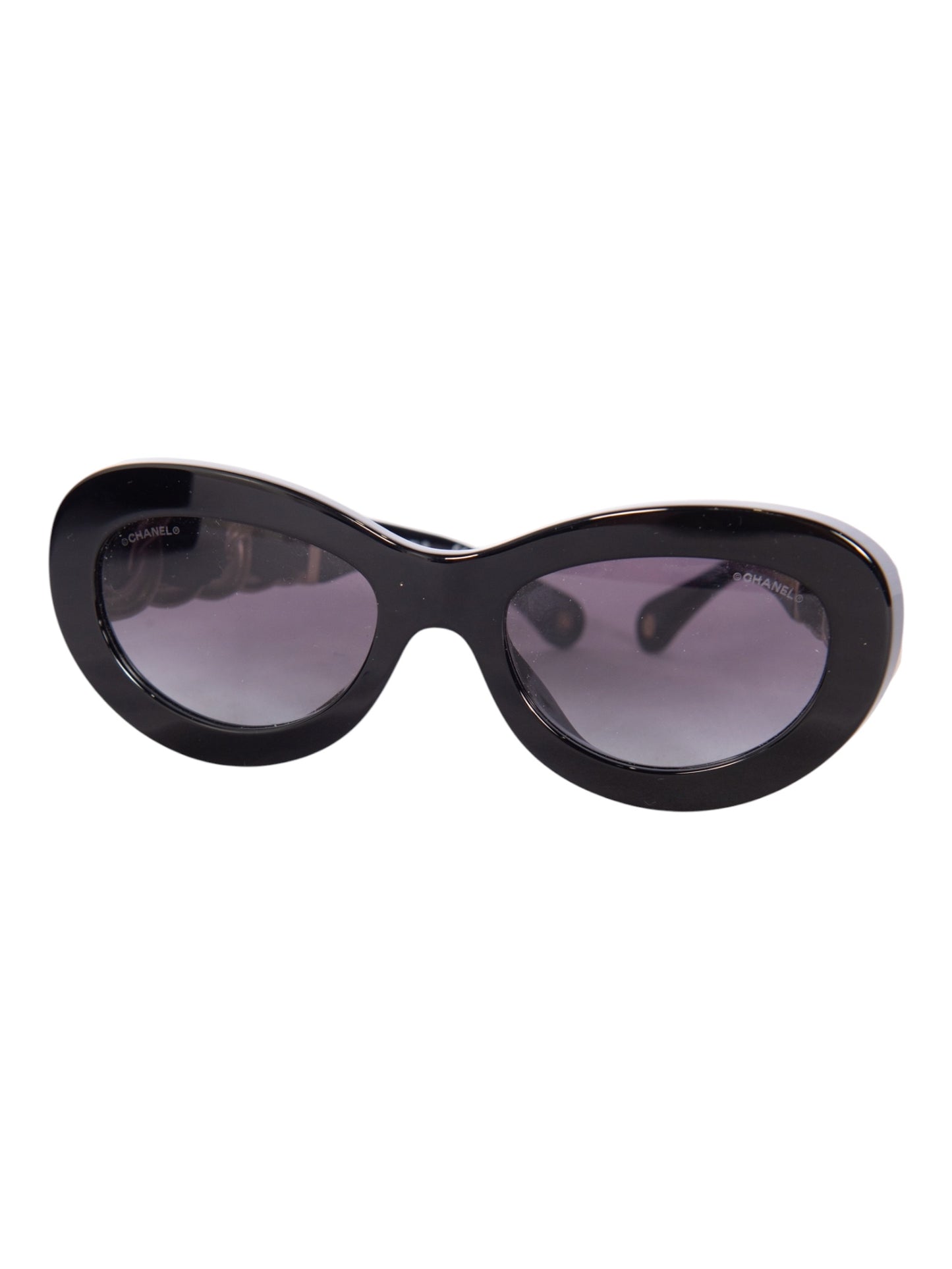 CHANEL Black Braided Sunglasses