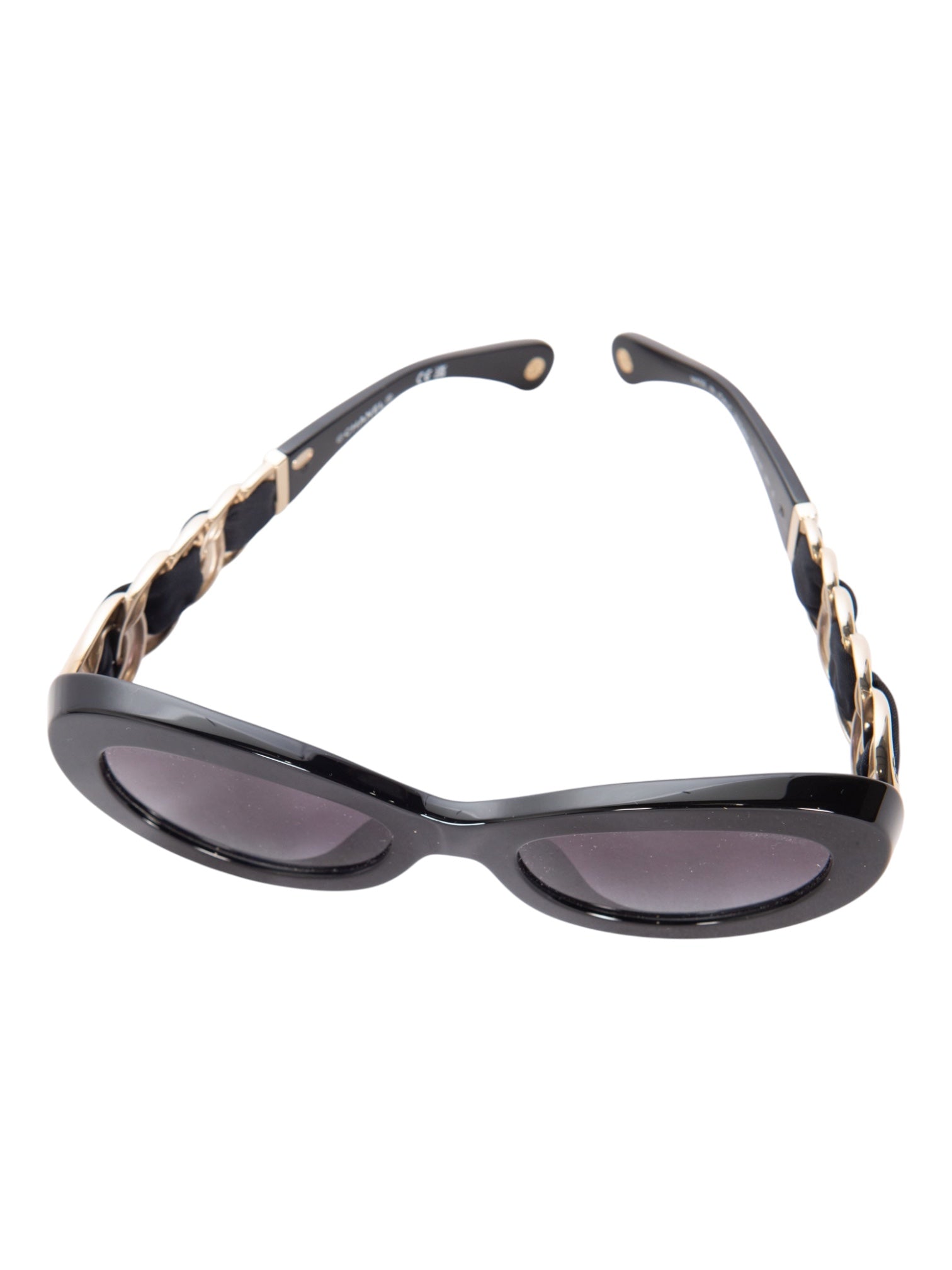 CHANEL Black Braided Sunglasses