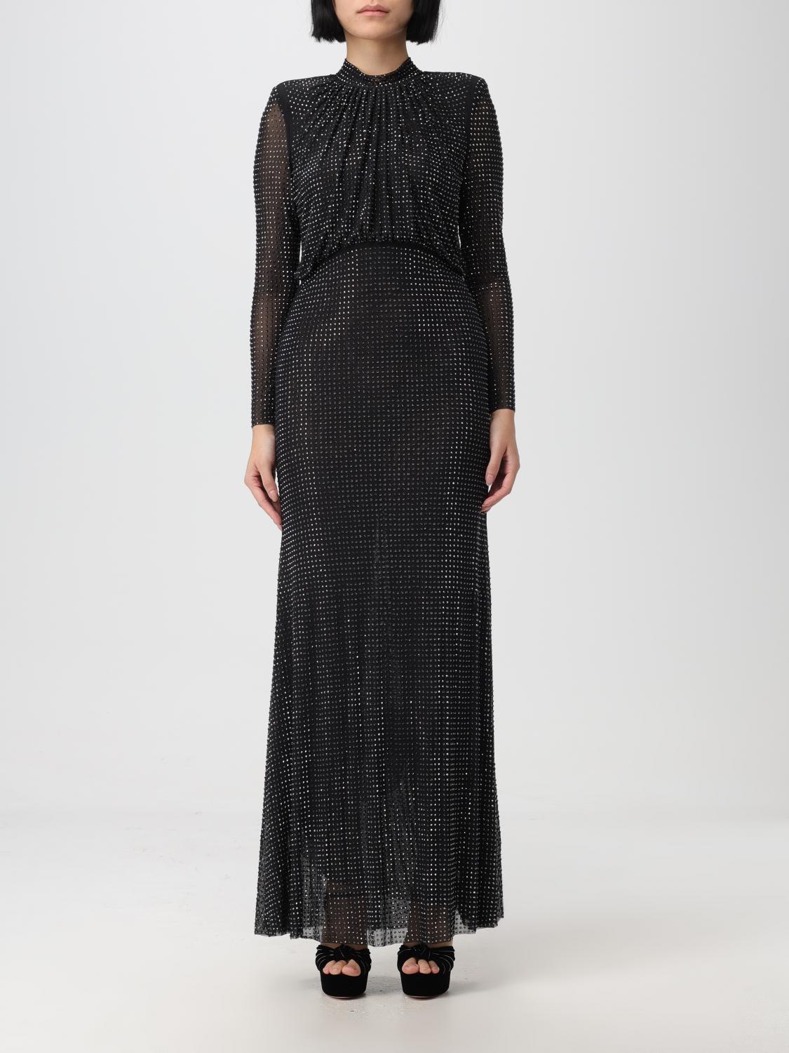 SELF-PORTRAIT Black Embellished Mesh Maxi Dress Size M