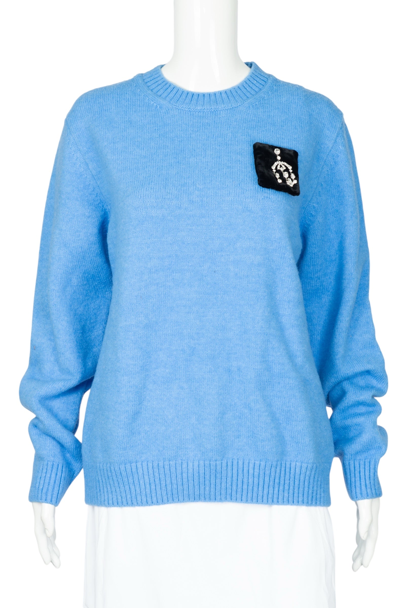 N°21 Blue Crystal Embellished Sweater Size 46 US L