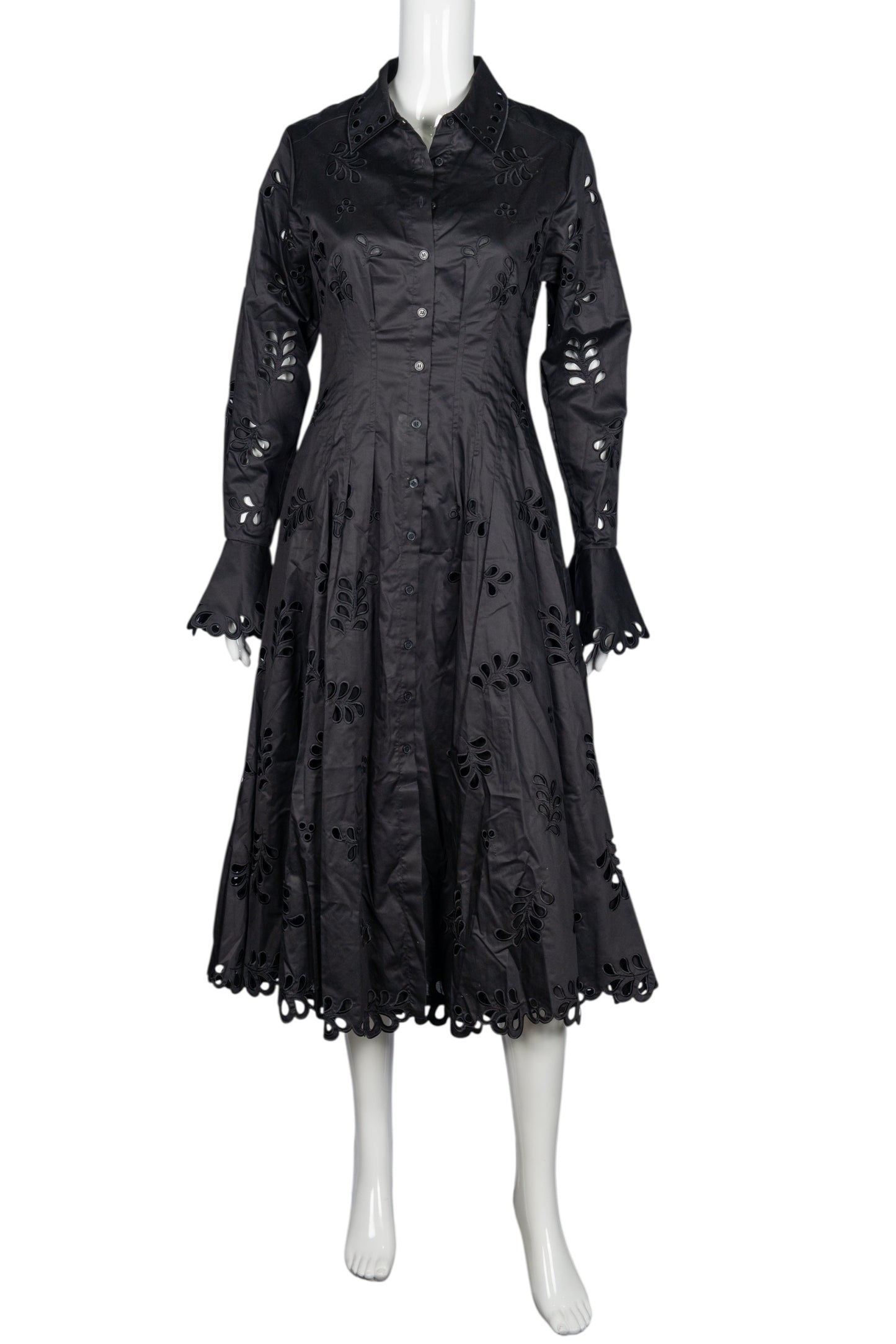 SIMKHAI Cotton Broderie Midi Dress Size S