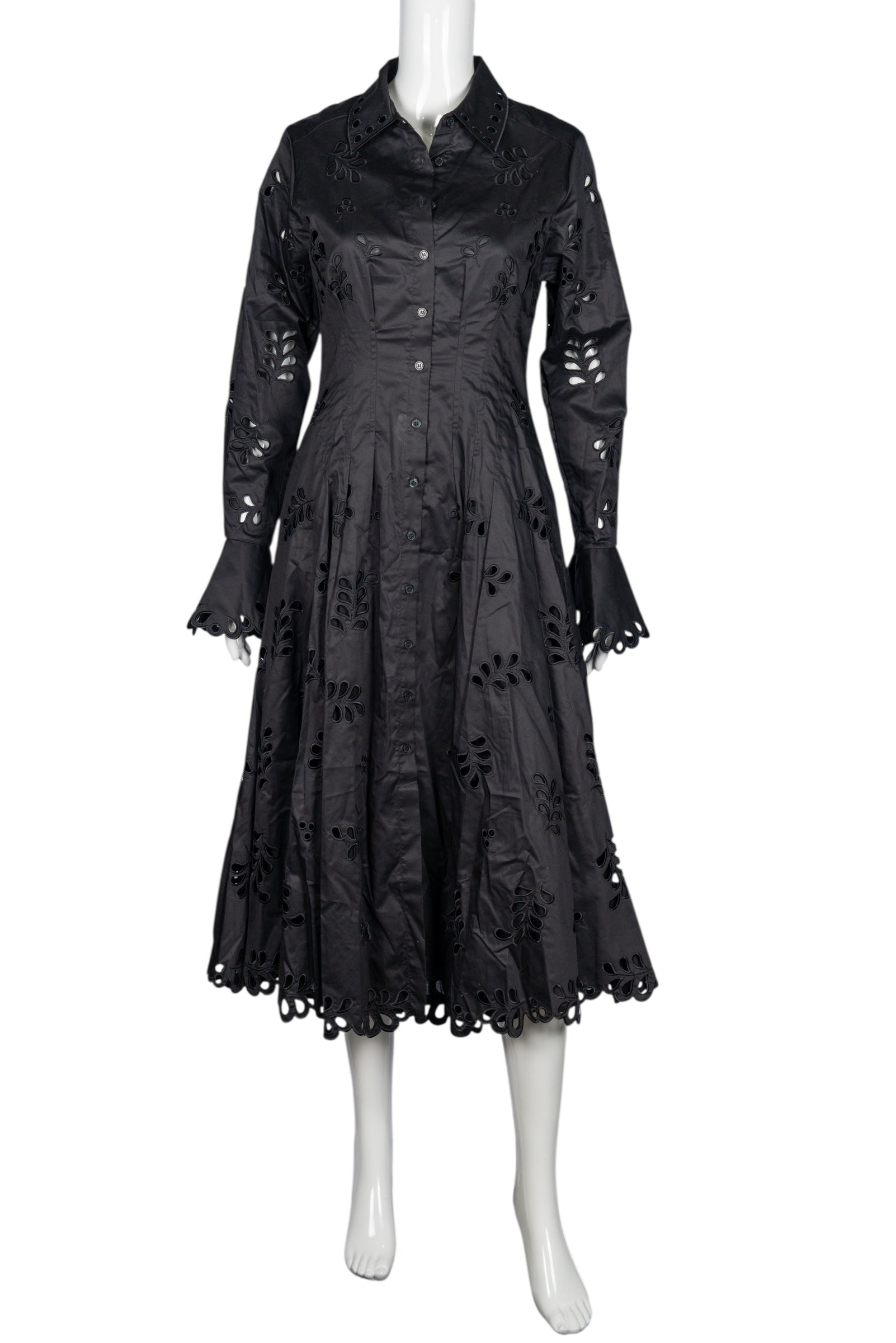 SIMKHAI Cotton Broderie Midi Dress Size S