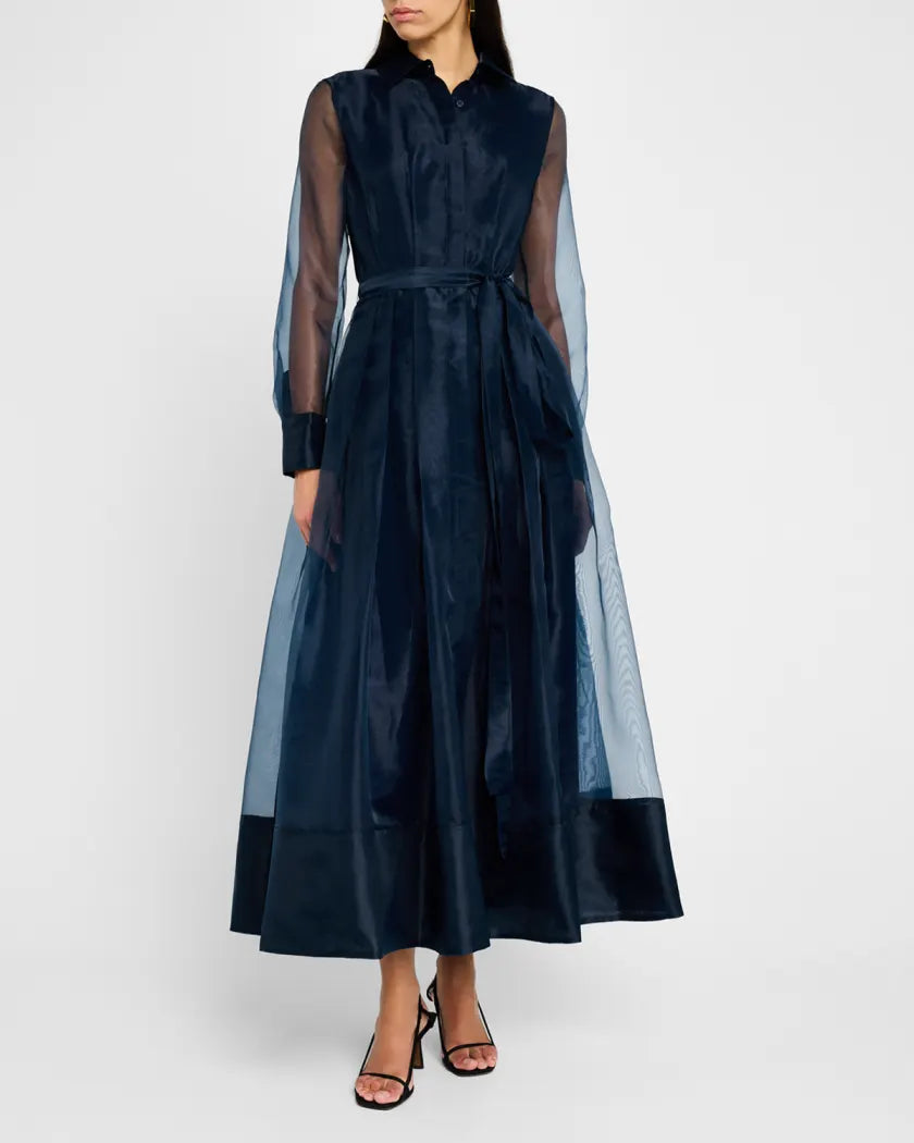 SIMKHAI Montgomery Navy Organza Dress Size M
