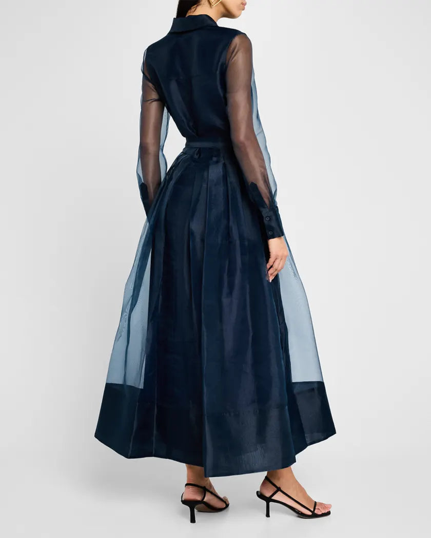 SIMKHAI Montgomery Navy Organza Dress Size M