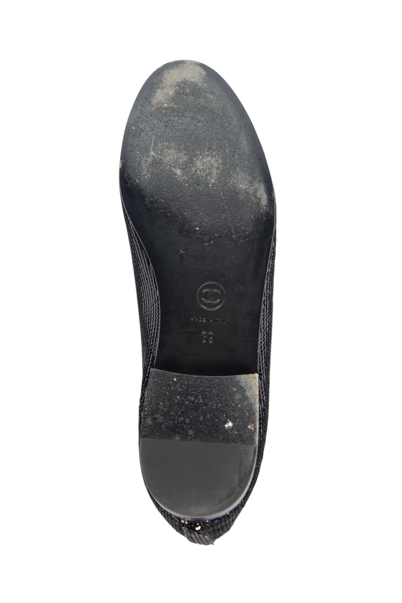 CHANEL Sequin CC Ballet Flats Size 39
