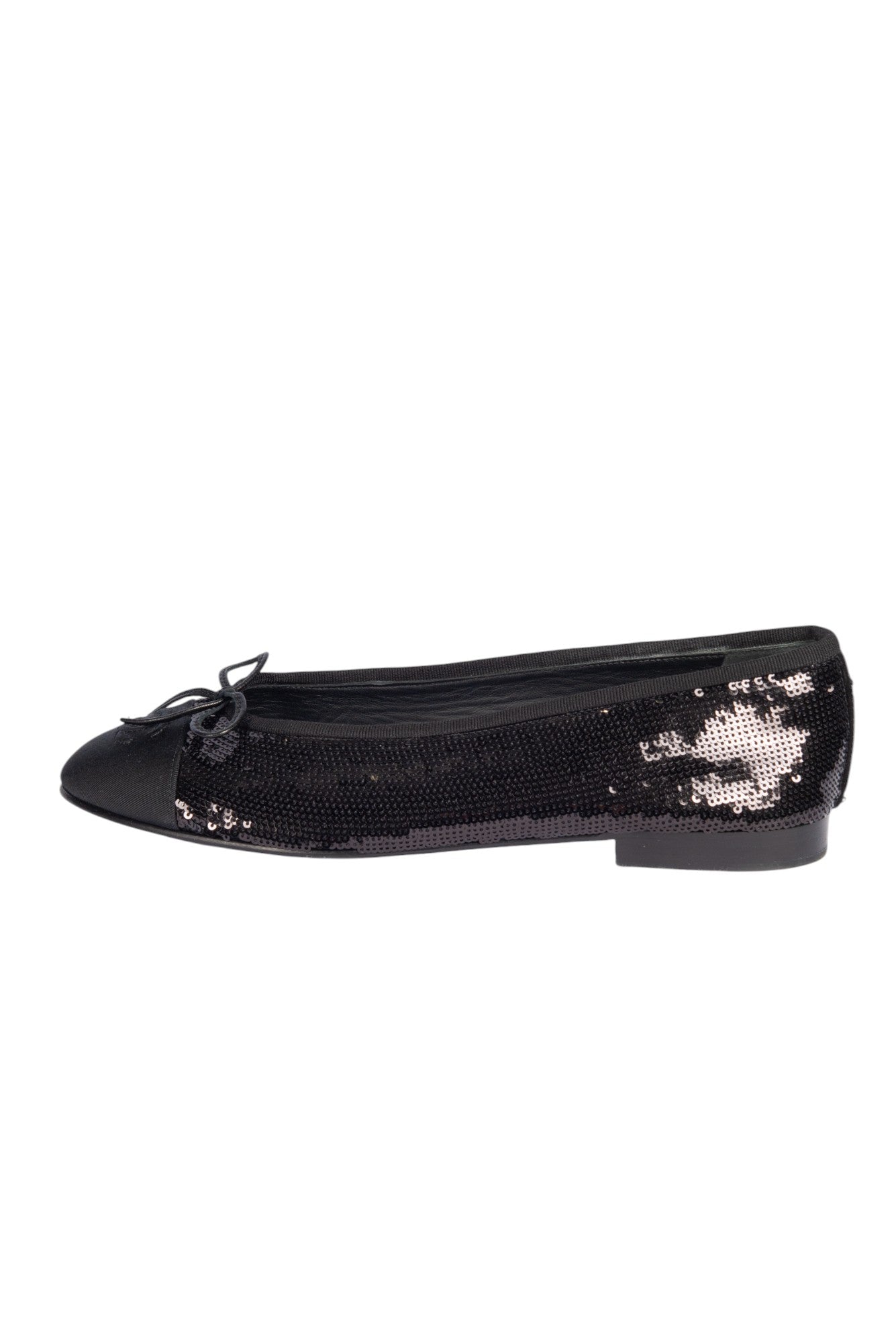 CHANEL Sequin CC Ballet Flats Size 39
