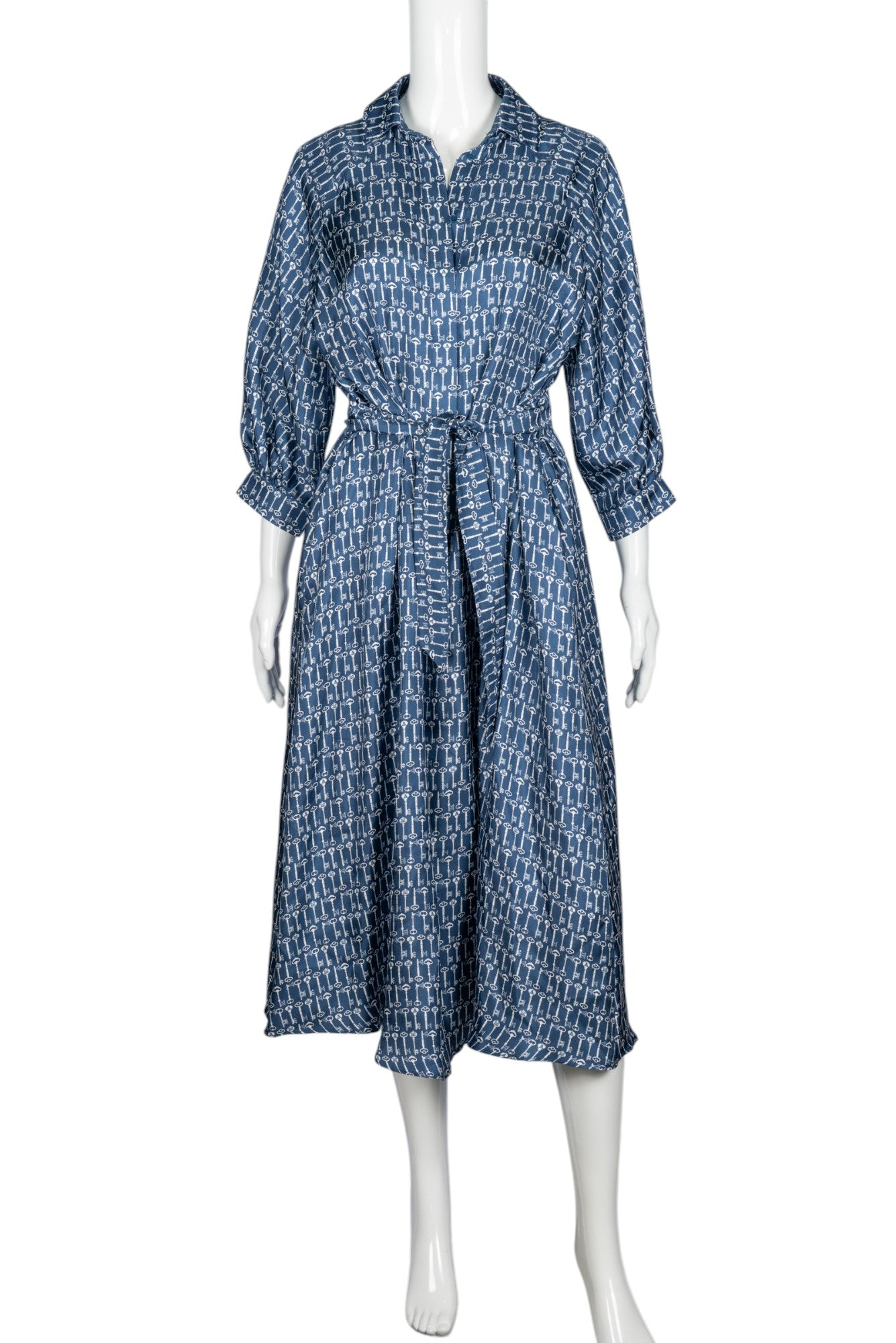 MAX MARA Silk Printed Midi Dress Size S