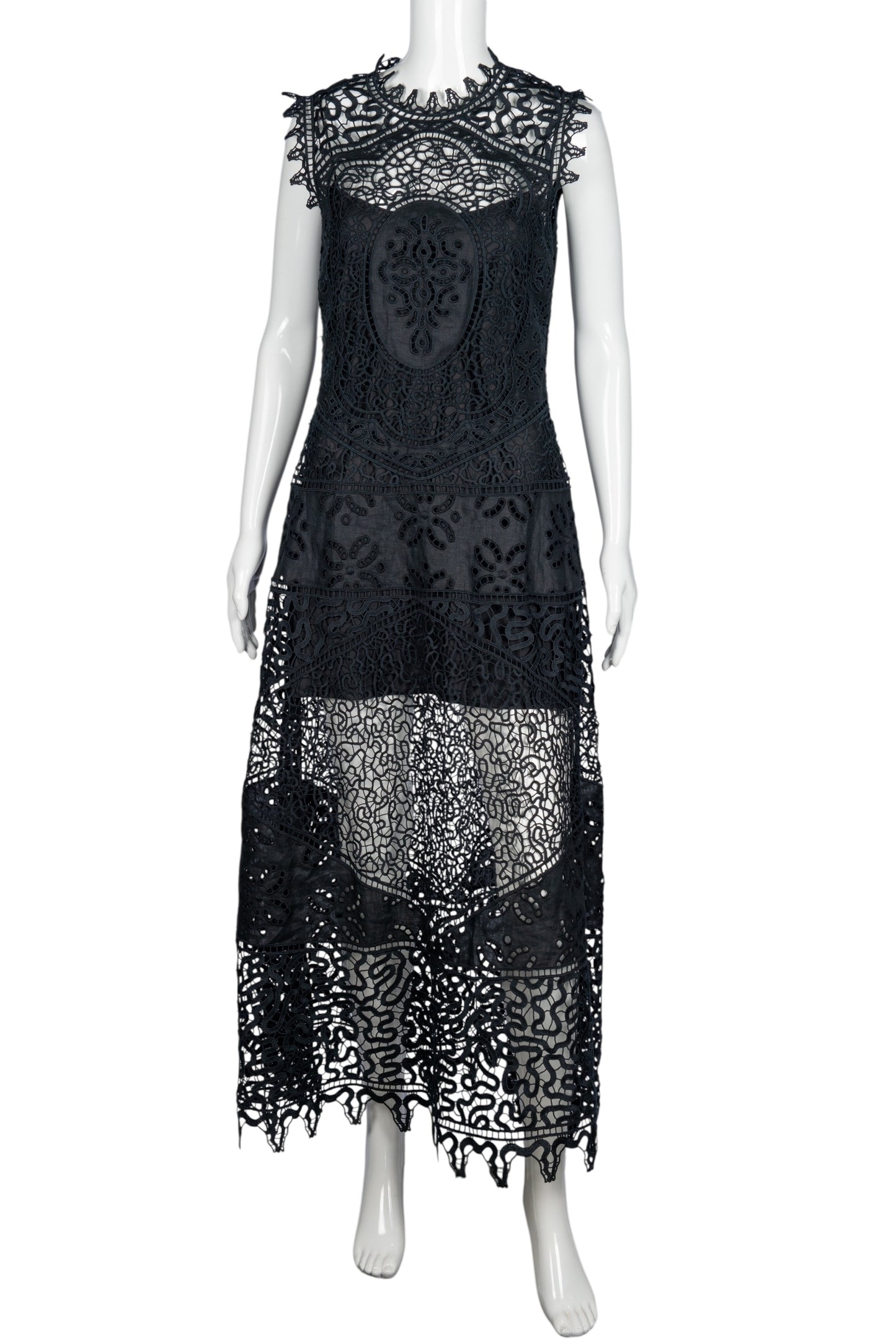 ULLA JOHNSON Lace Black Long Dress M