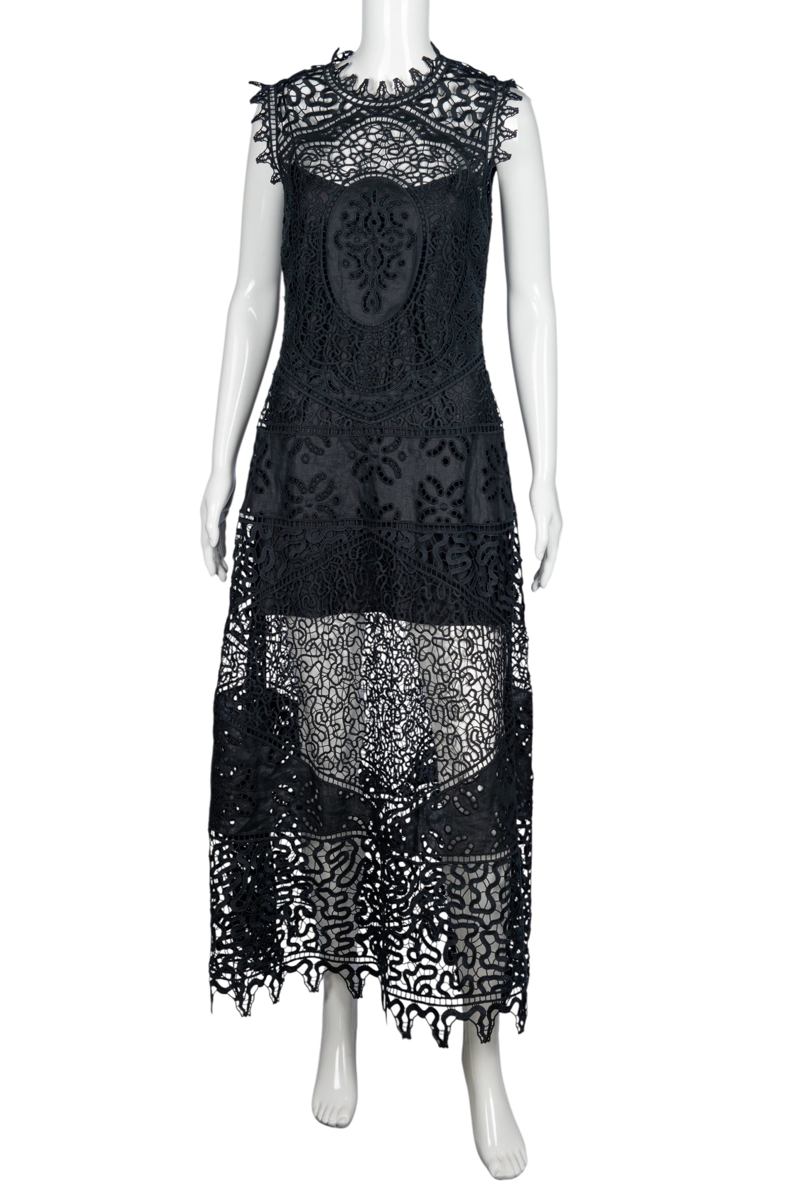 ULLA JOHNSON Lace Black Long Dress M