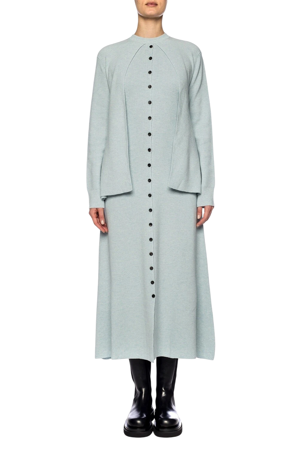 LANVIN Blue Wool Maxi Dress Size XS