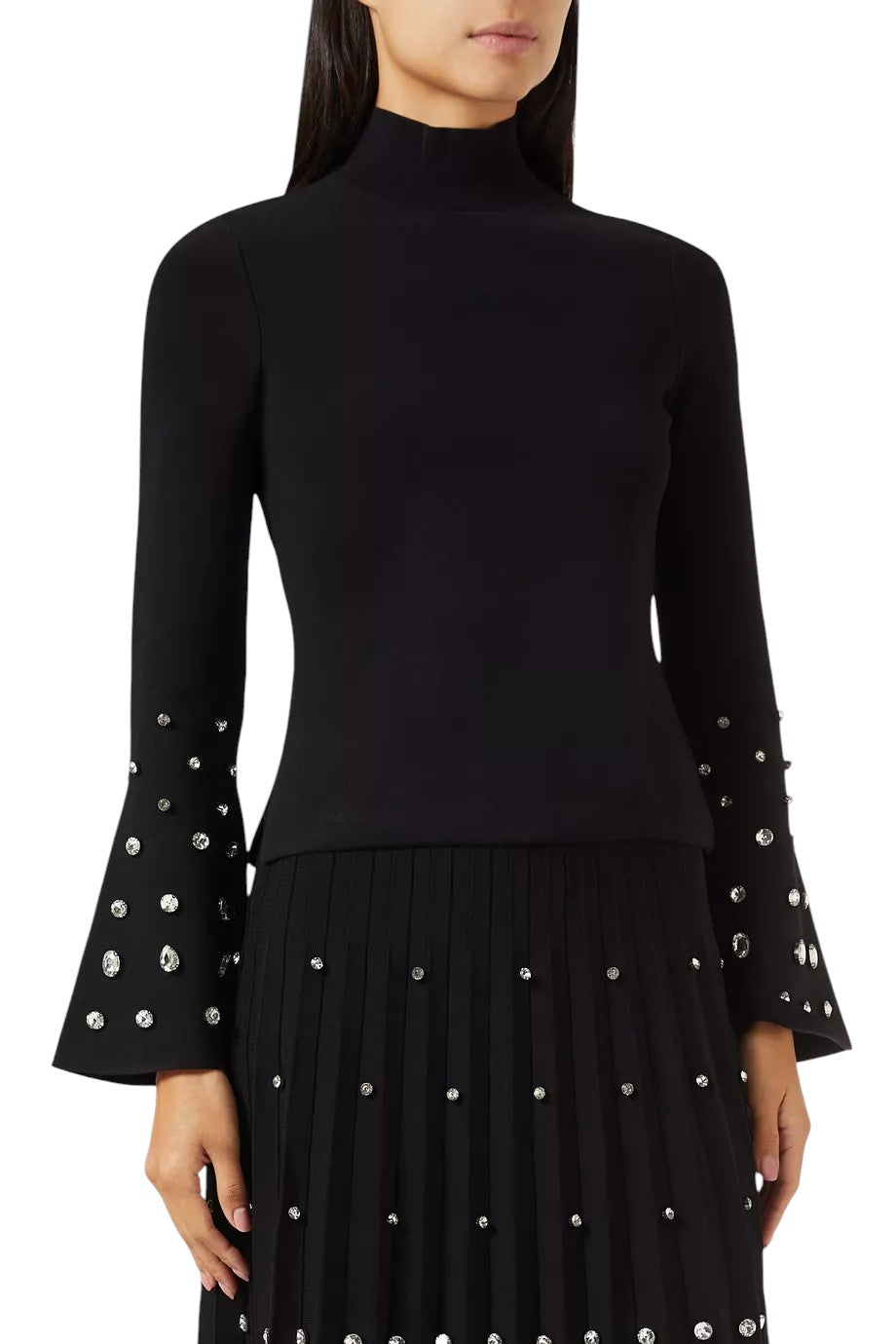 SIMKHAI Black Savina Embellished Top Size M