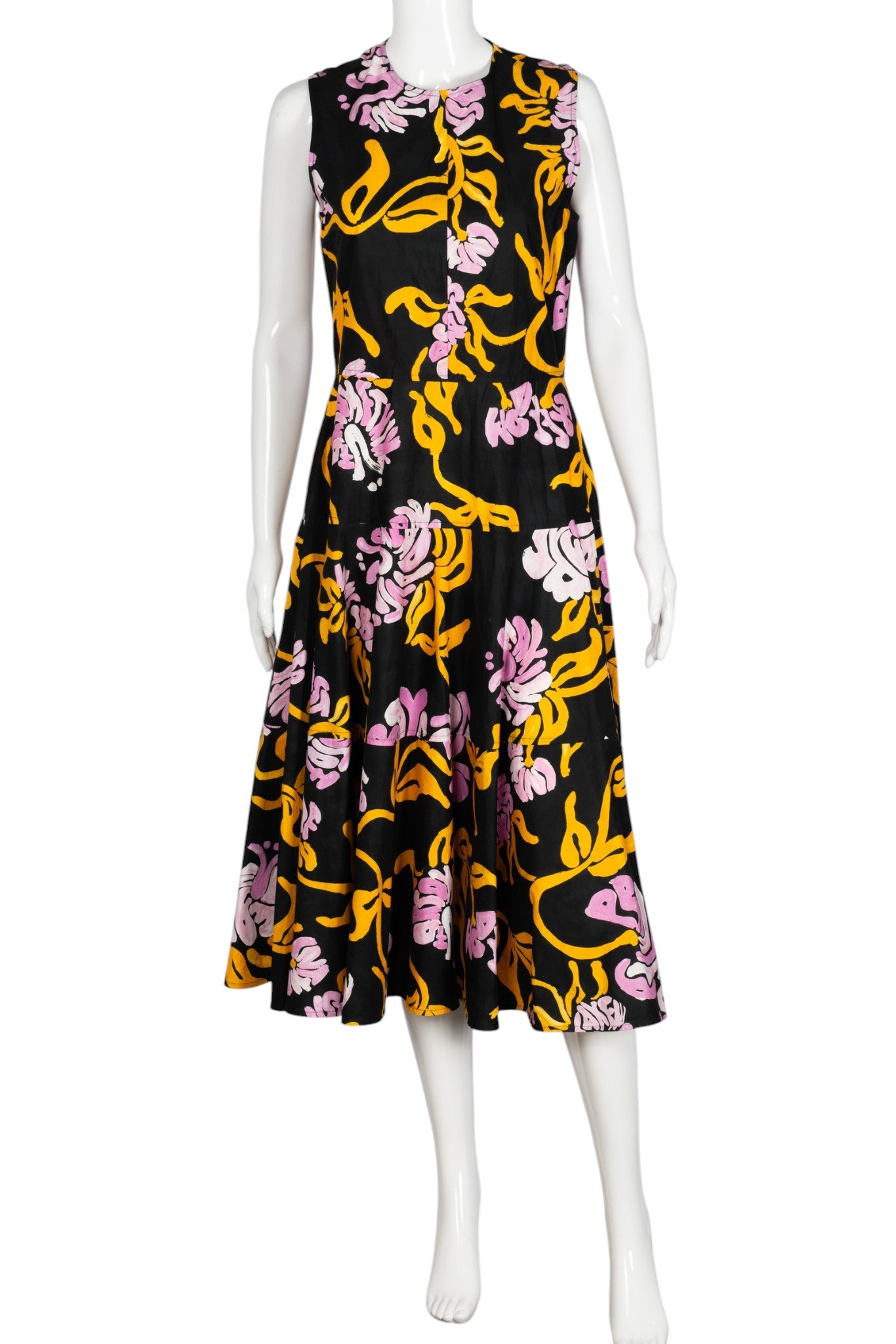 MARNI Black Sleeveless Midi Dress Size M