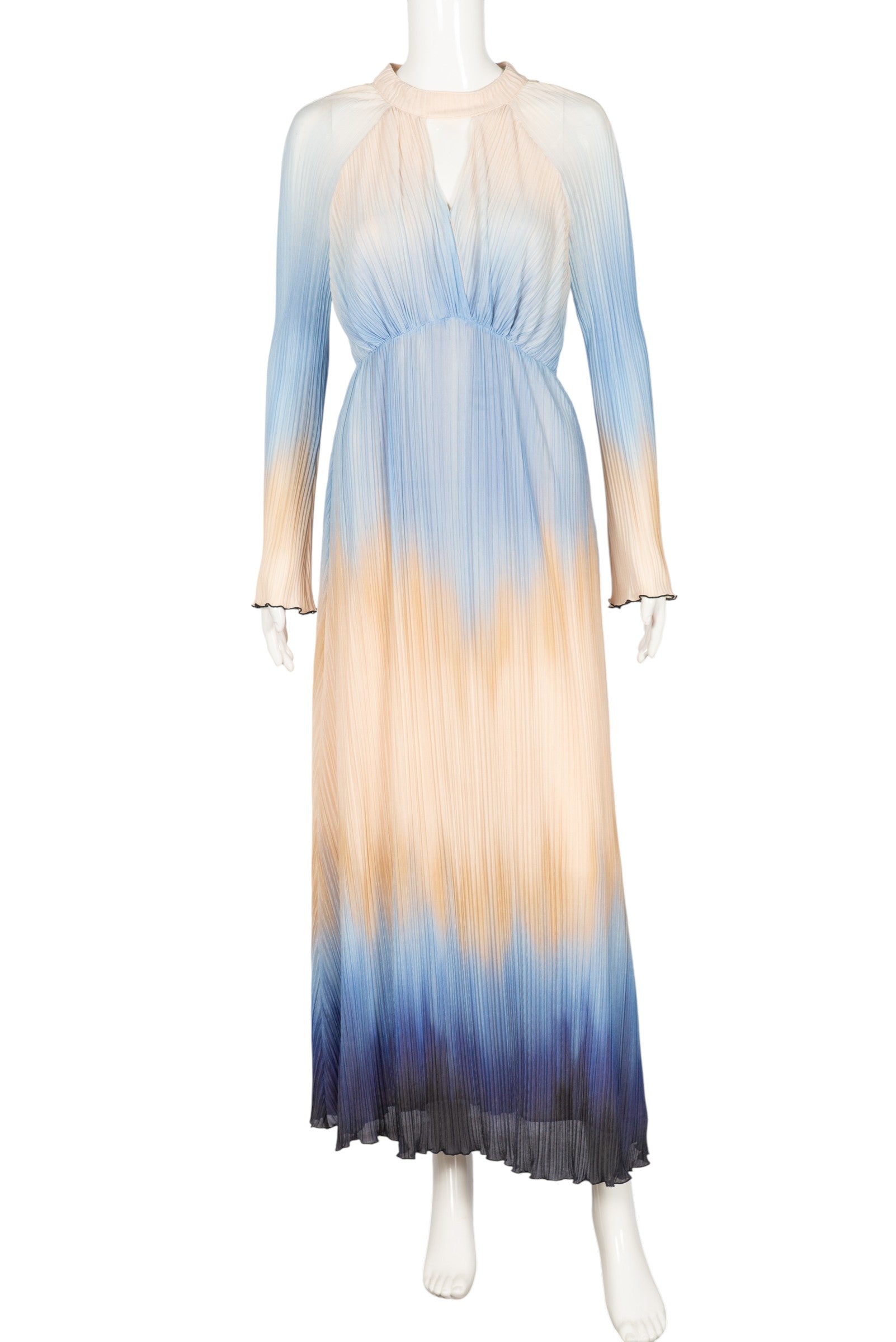 SIMKHAI Blue Ombré Calina Plissé Dress Size XS