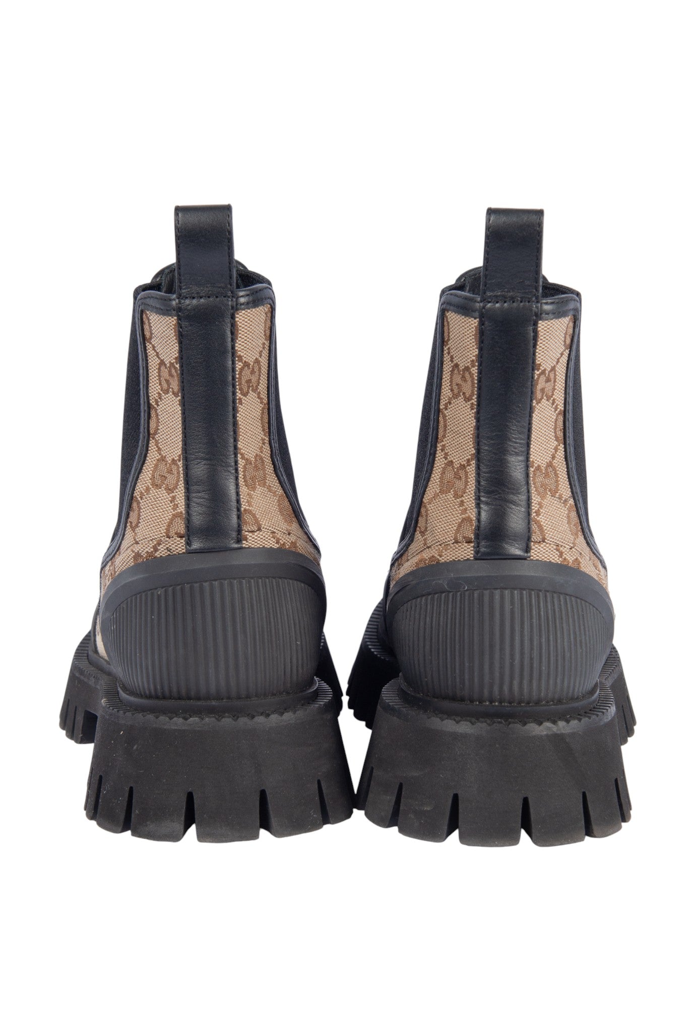 GUCCI Brown GG Canvas Booties Size 37