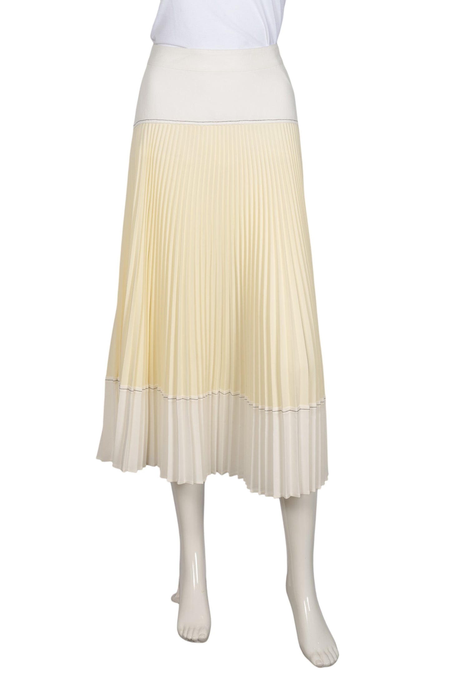 PROENZA SCHOULER Yellow Pleated Midi Skirt Size XS