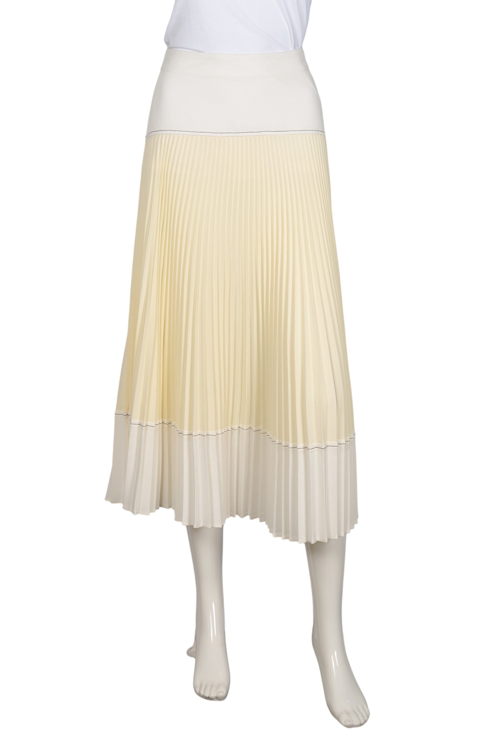 PROENZA SCHOULER Yellow Pleated Midi Skirt Size XS