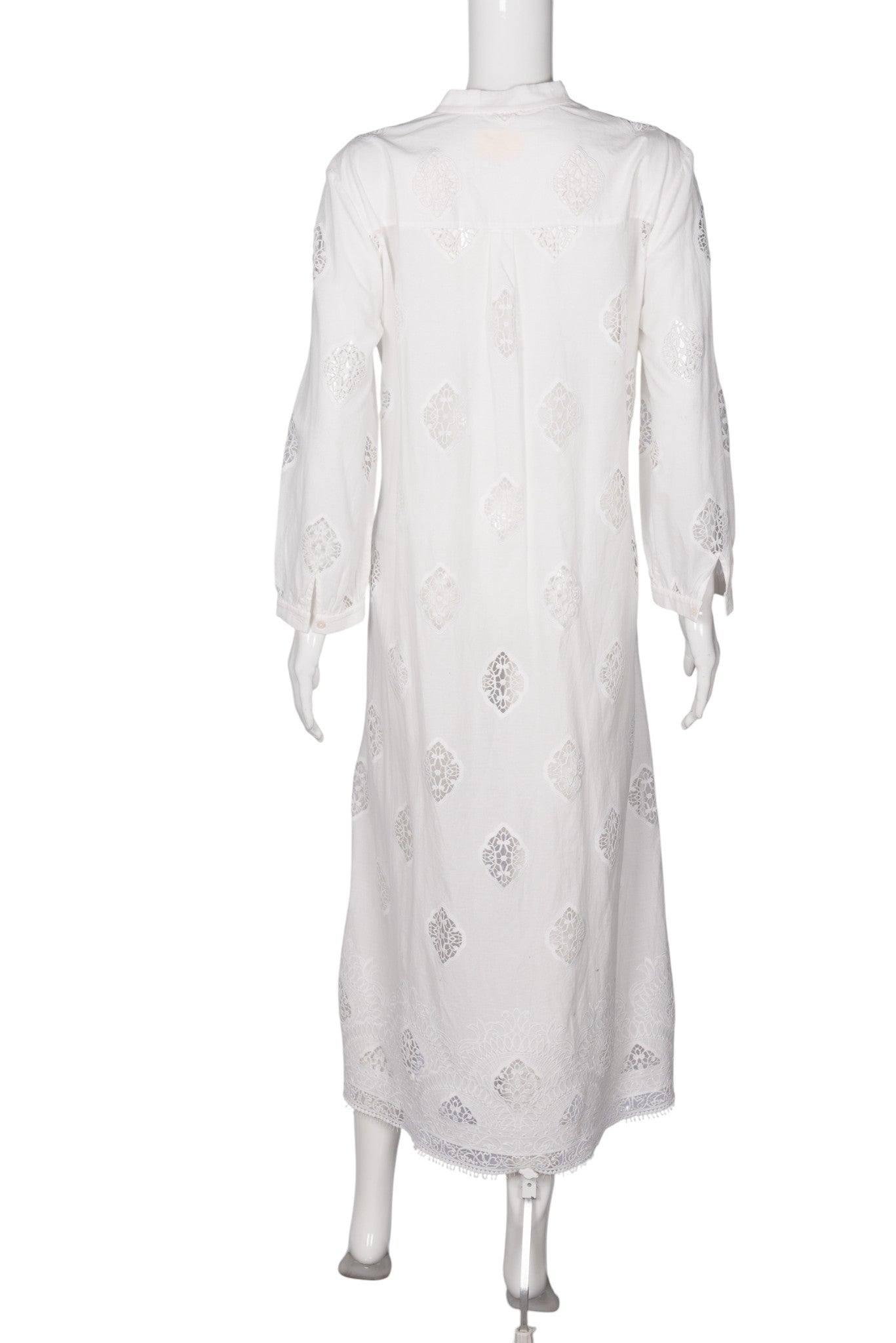 ERDEM White Cotton Embroidered Midi Dress Size L