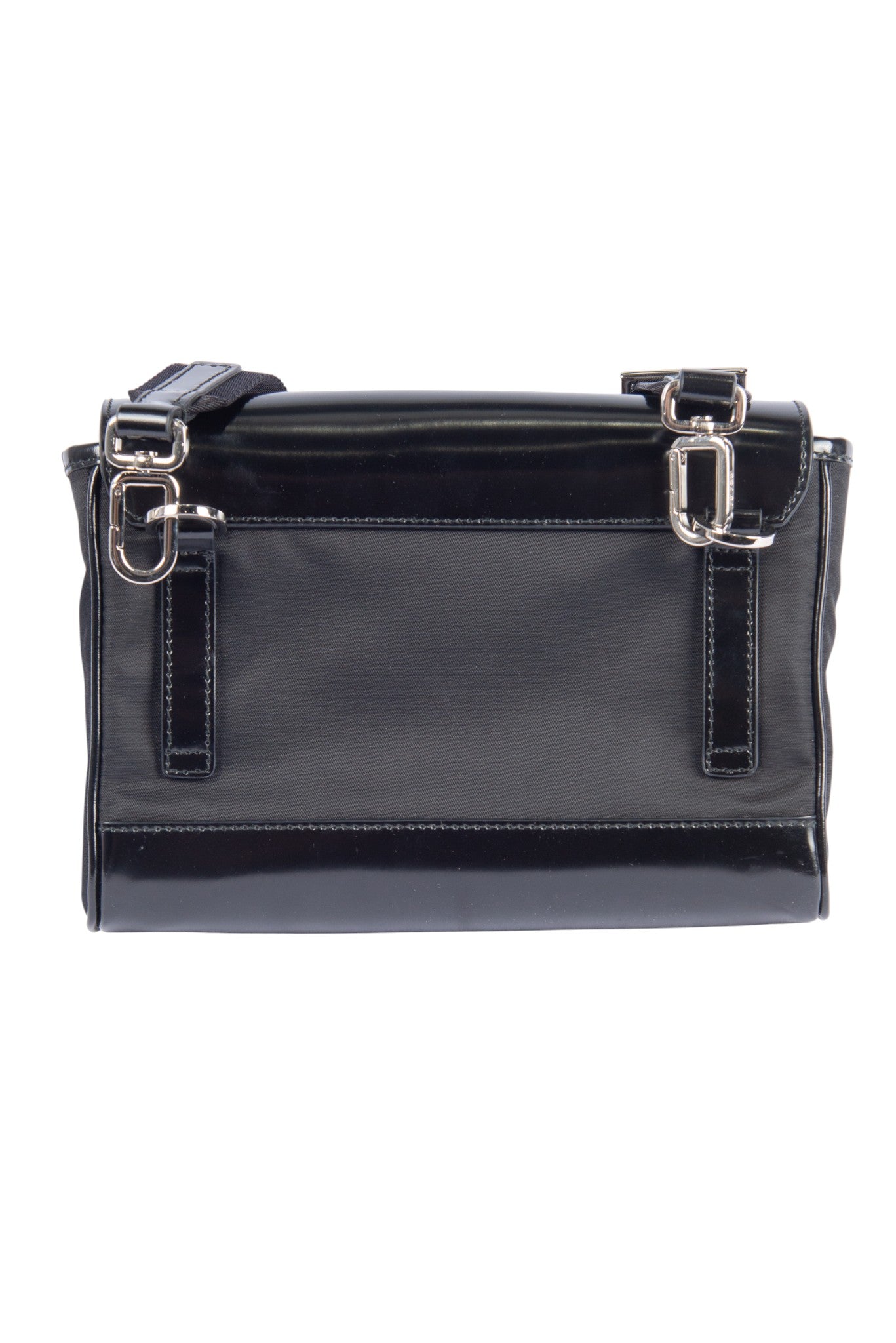 PRADA Black Nylon and Leather Shoulder Bag