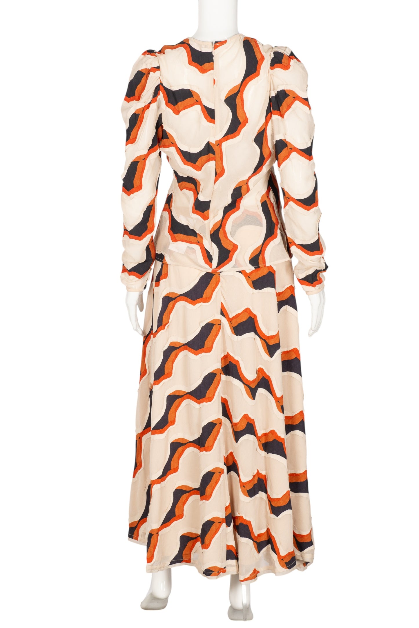ULLA JOHNSON Printed Pattern Blouse & Skirt Set Size M