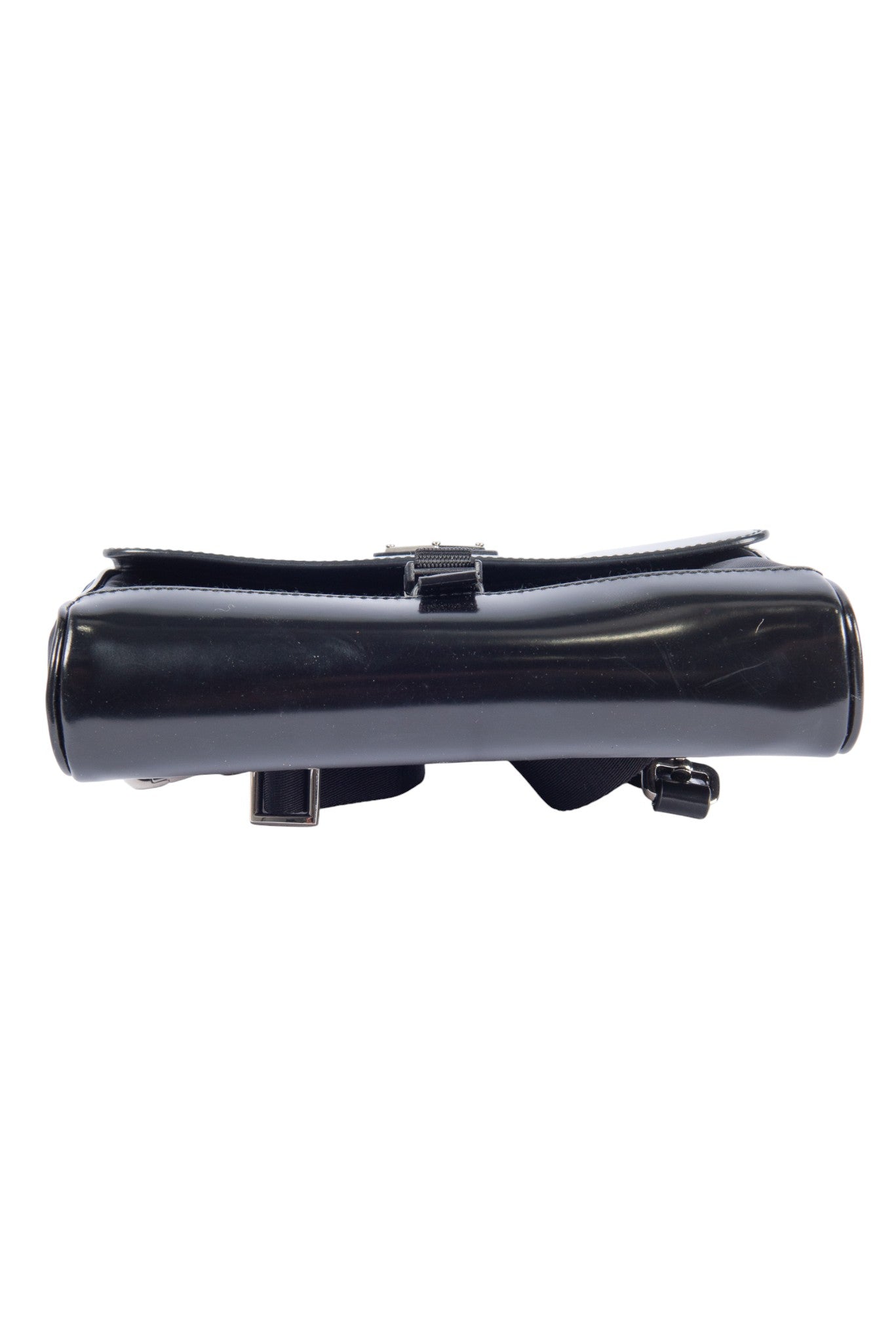 PRADA Black Nylon and Leather Shoulder Bag