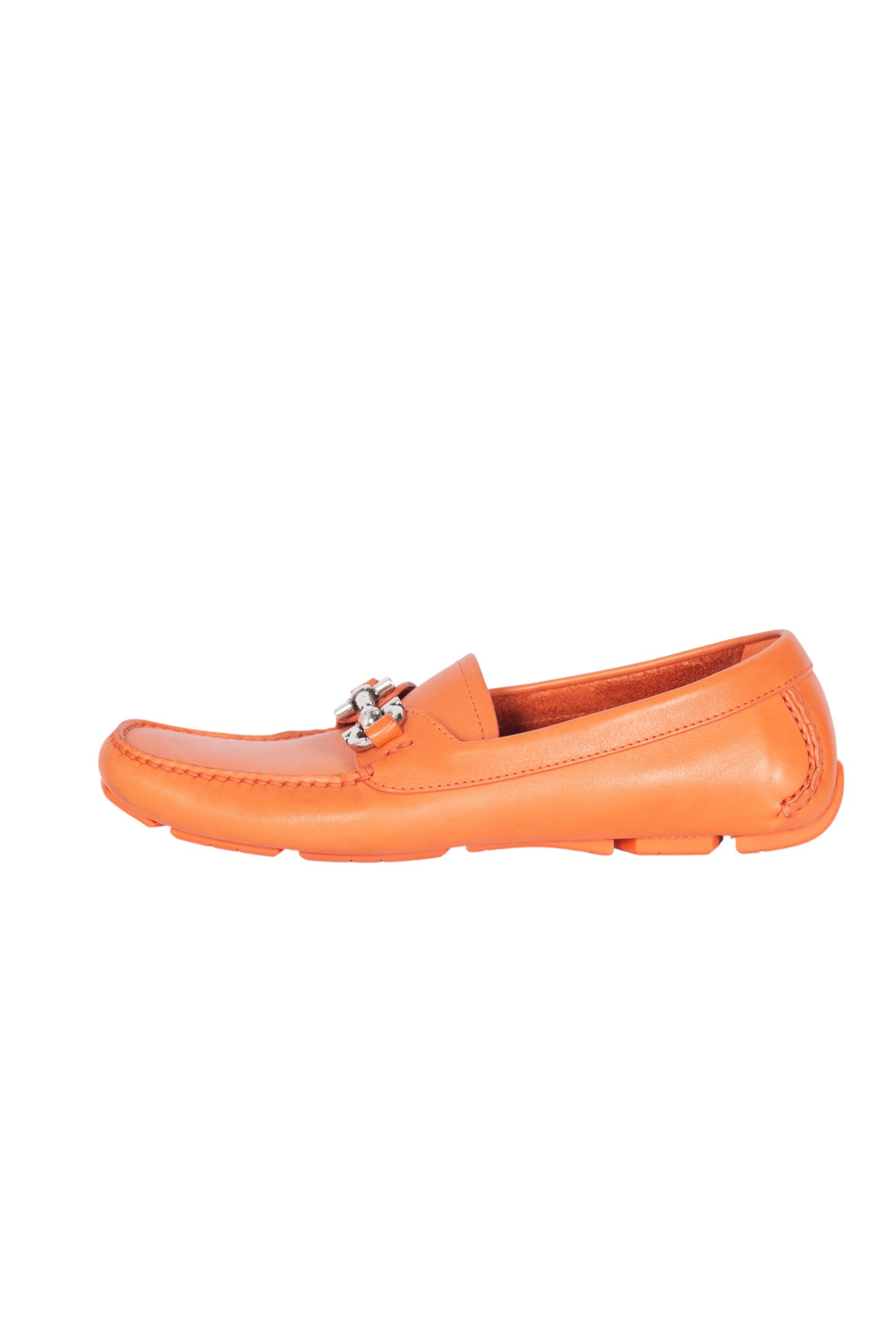 SALVATORE FERRAGAMO Orange Leather Loafers Size 9