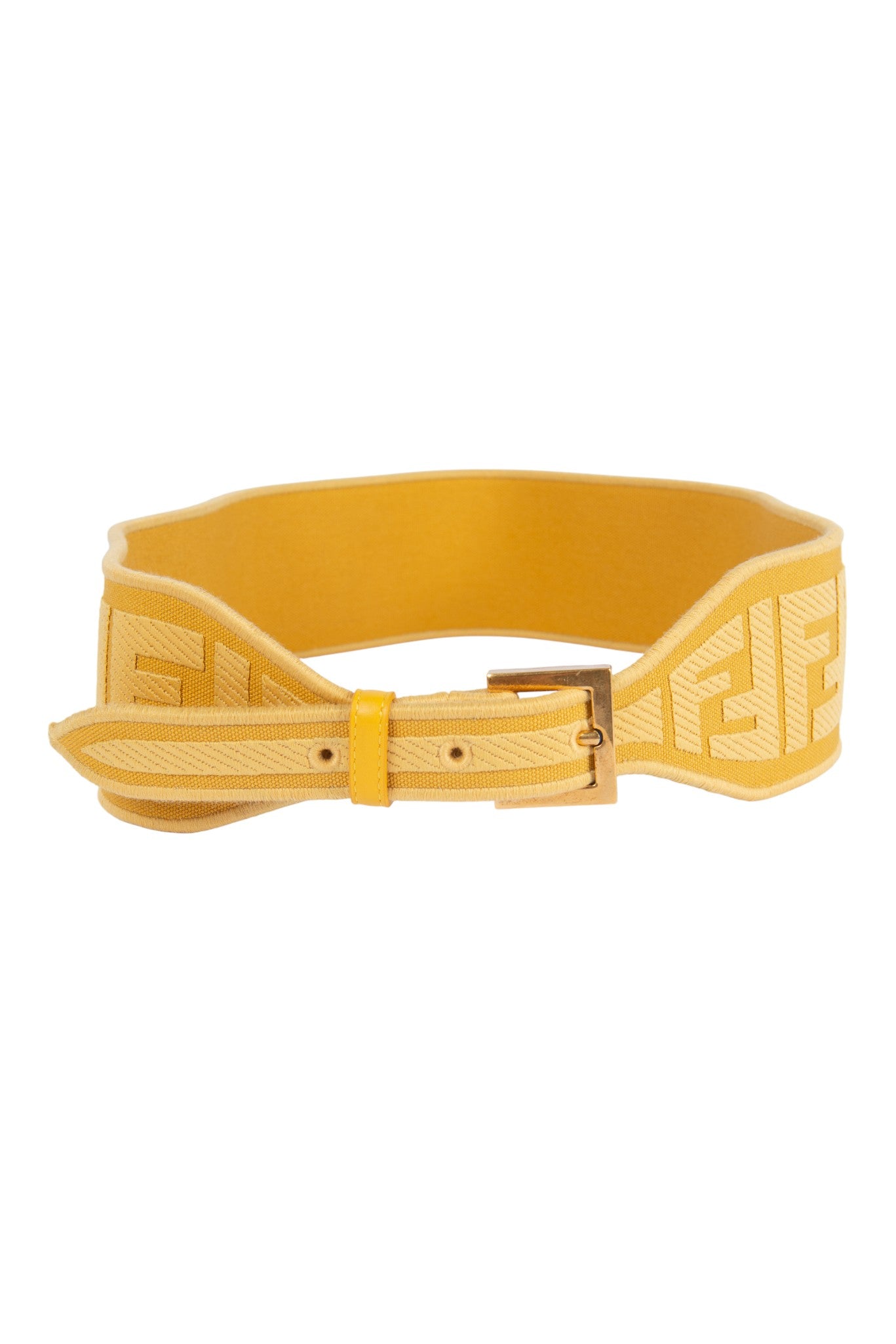 FENDI FF Yellow Canvas Belt
