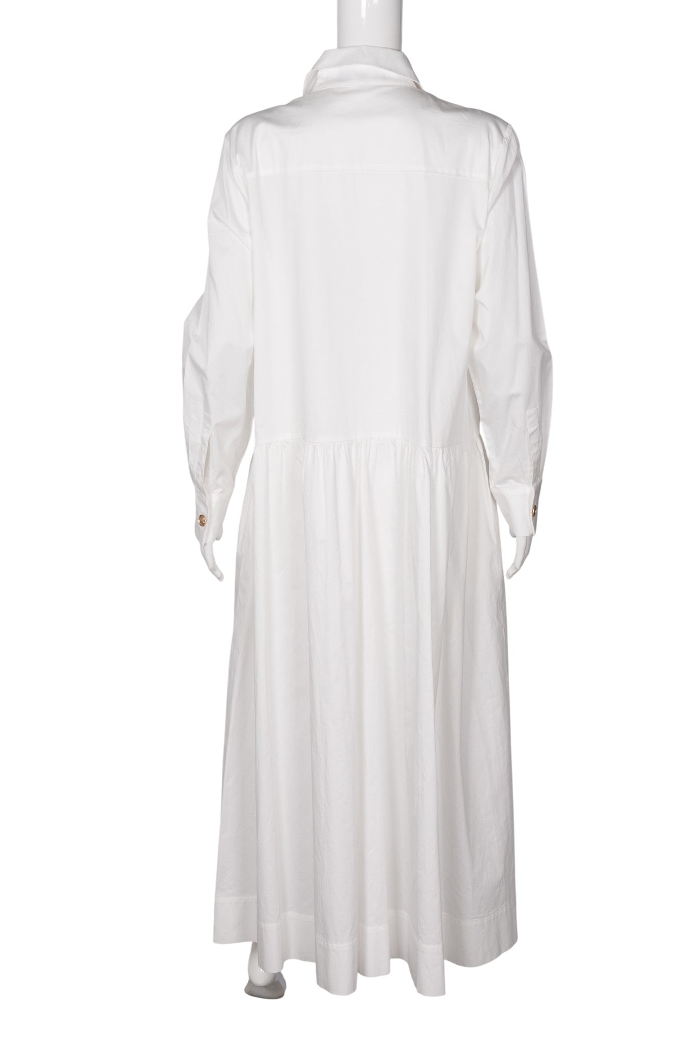 CYNTHIA ROWLEY White Cotton Button-Down Midi Dress Size L