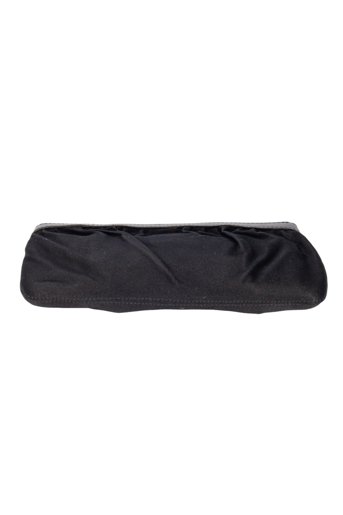 GUCCI Black Snakeskin and Satin Bamboo Clutch Bag