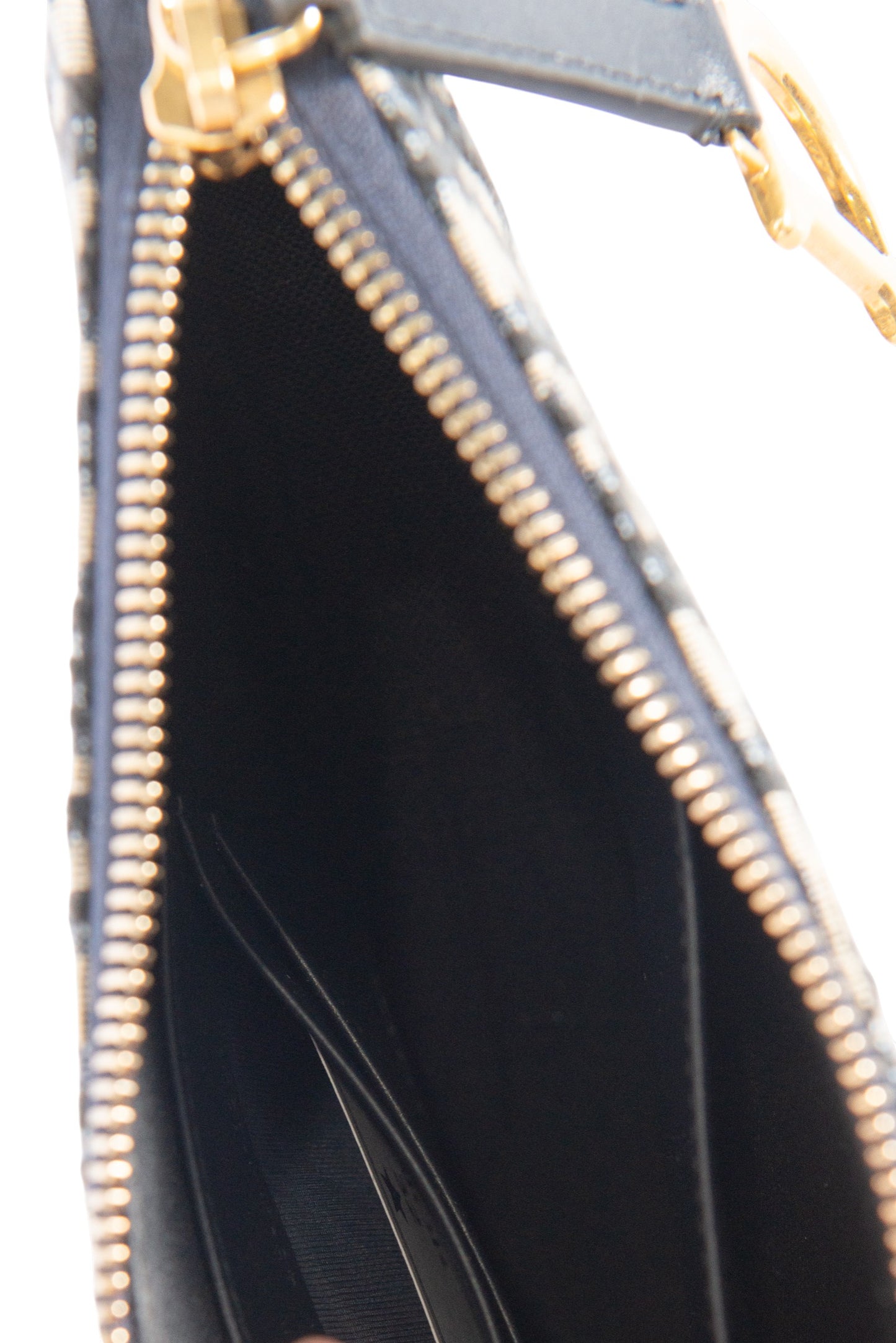 CHRISTIAN DIOR Blue Canvas Logo Saddle Shoulder Pouch