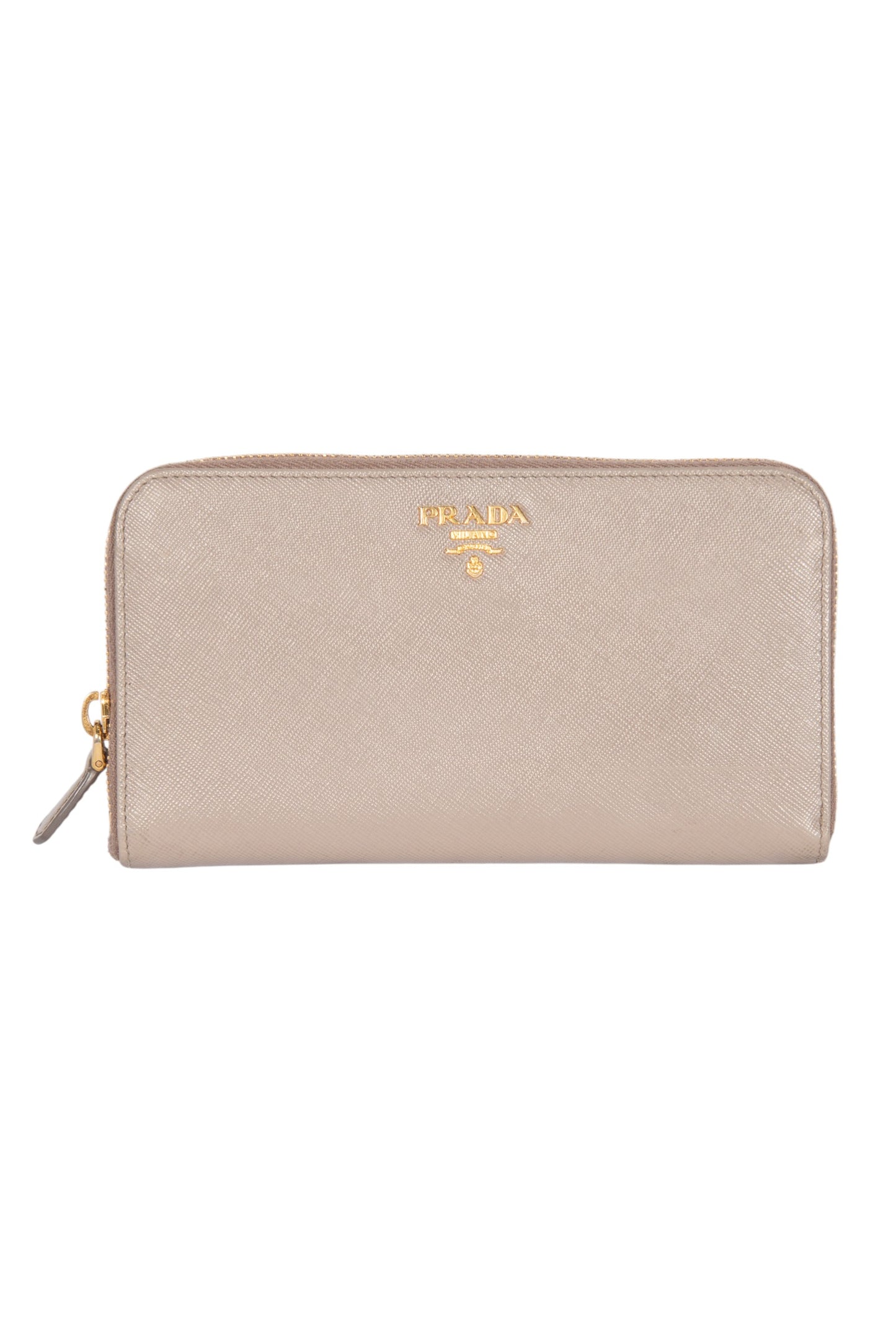 PRADA Beige Saffiano Leather Large Wallet