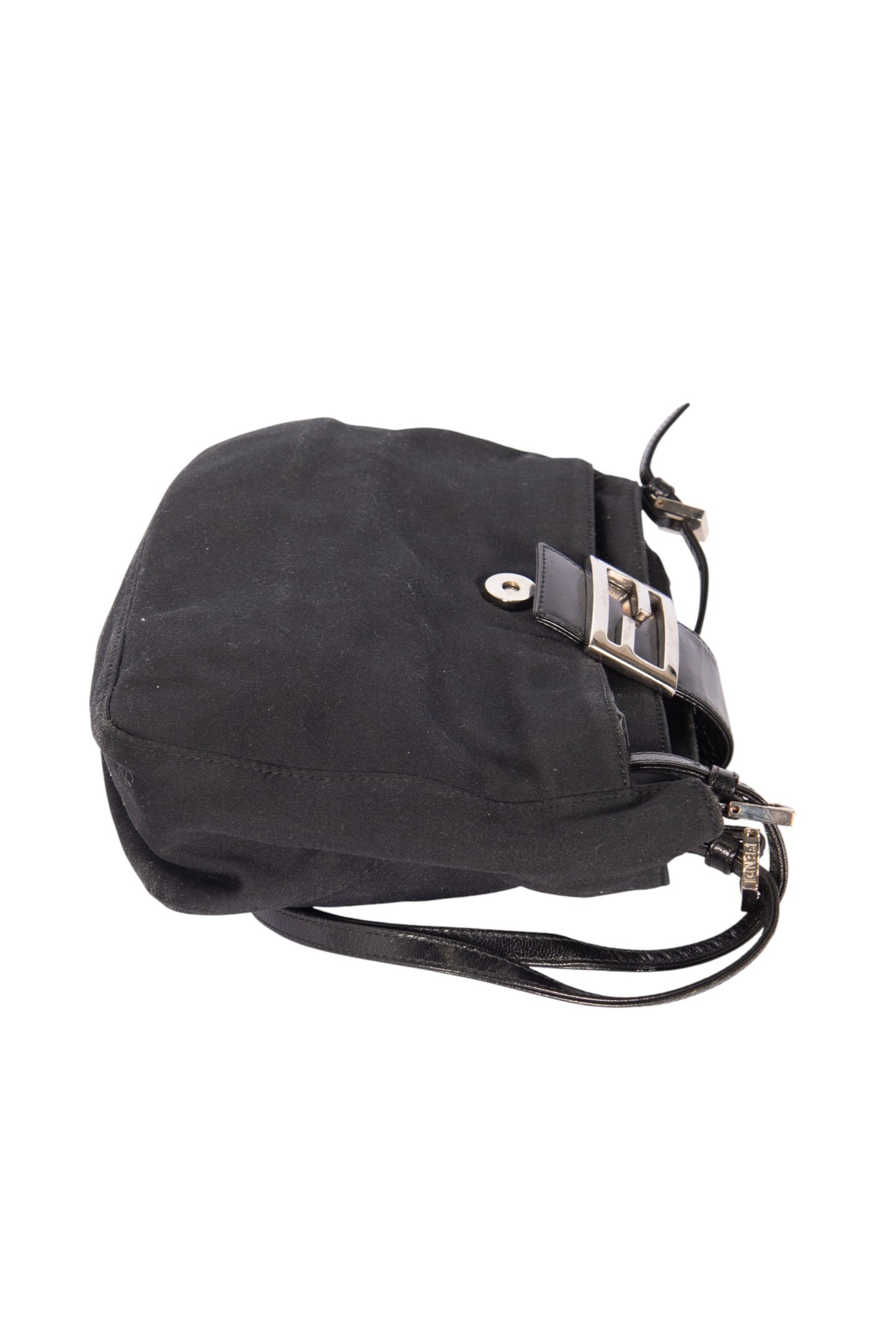 FENDI Black Nylon Mamma Baguette Shoulder Bag