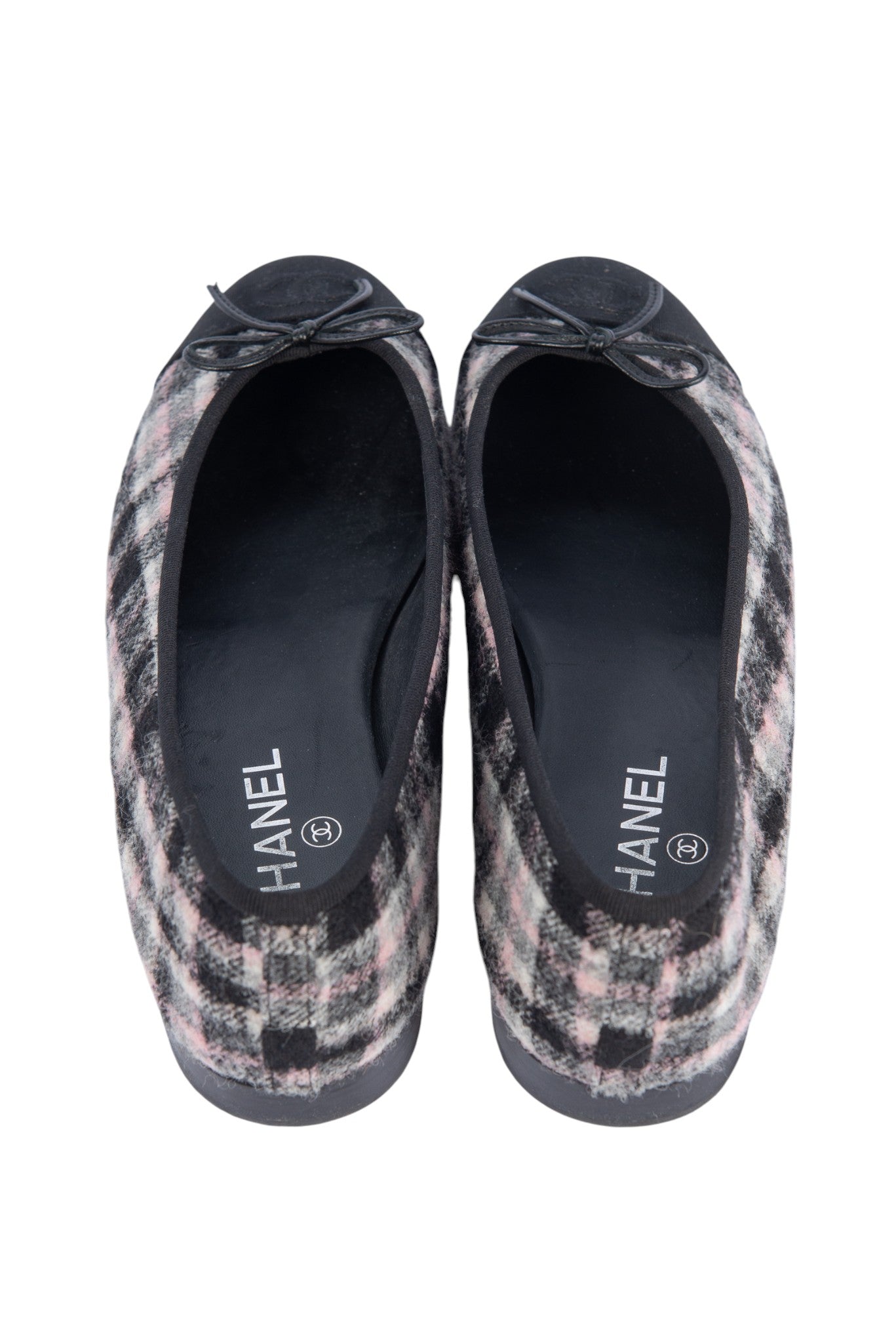 CHANEL Pink Tweed Ballet Flats Size 42