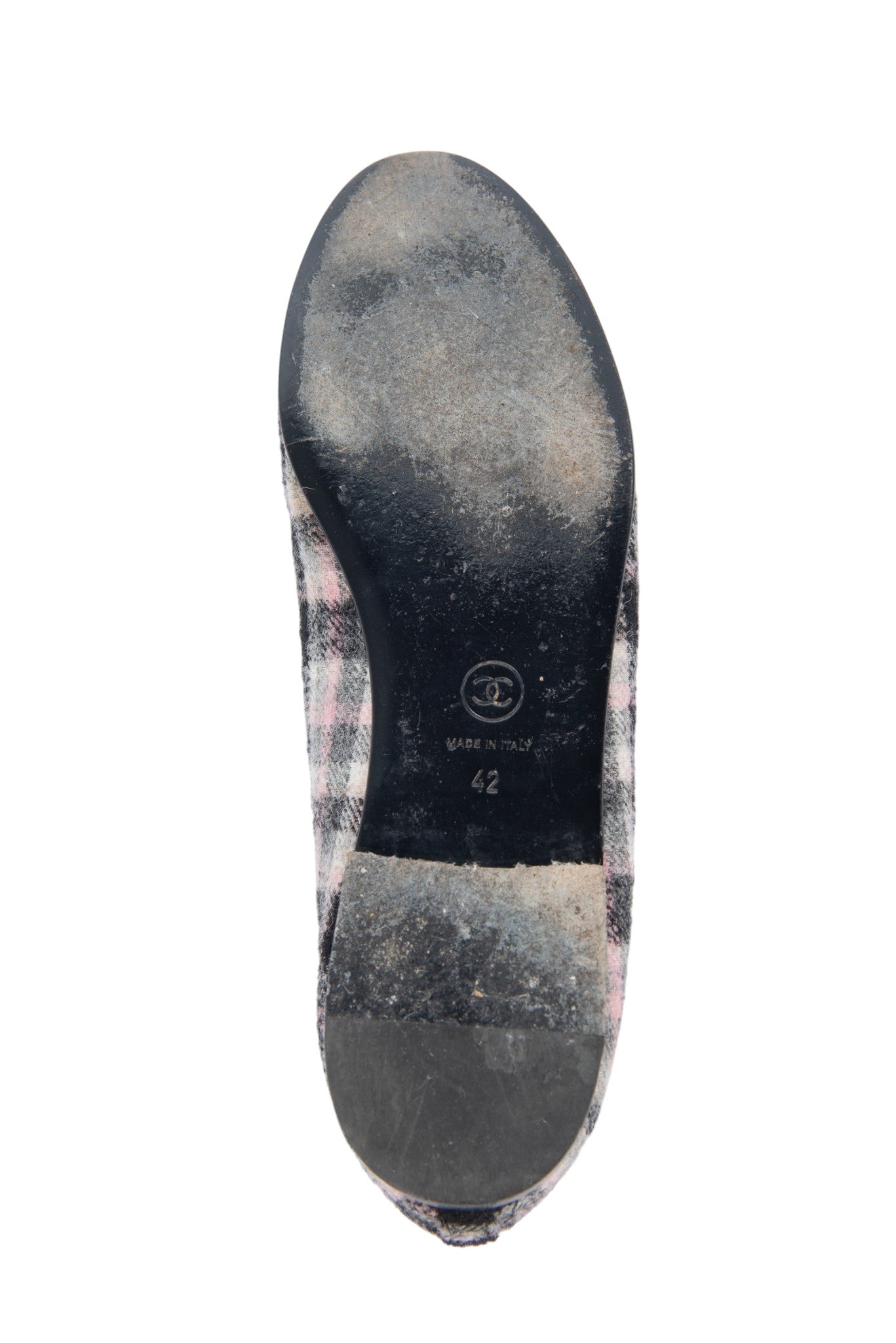 CHANEL Pink Tweed Ballet Flats Size 42