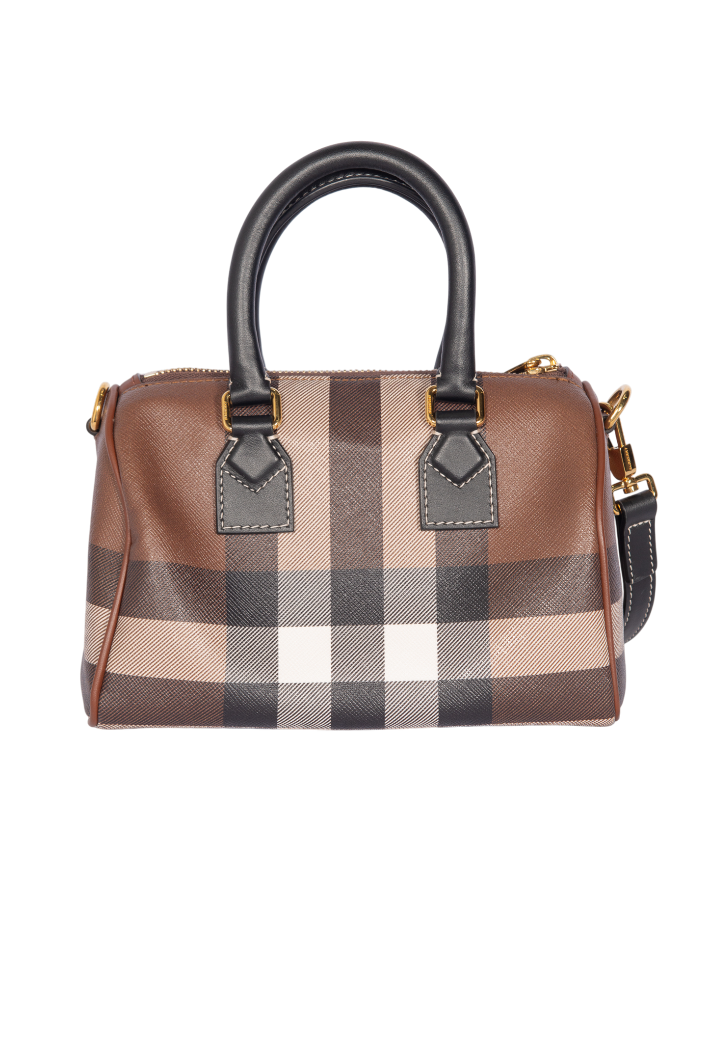 BURBERRY Brown Mini Check Bowling Bag