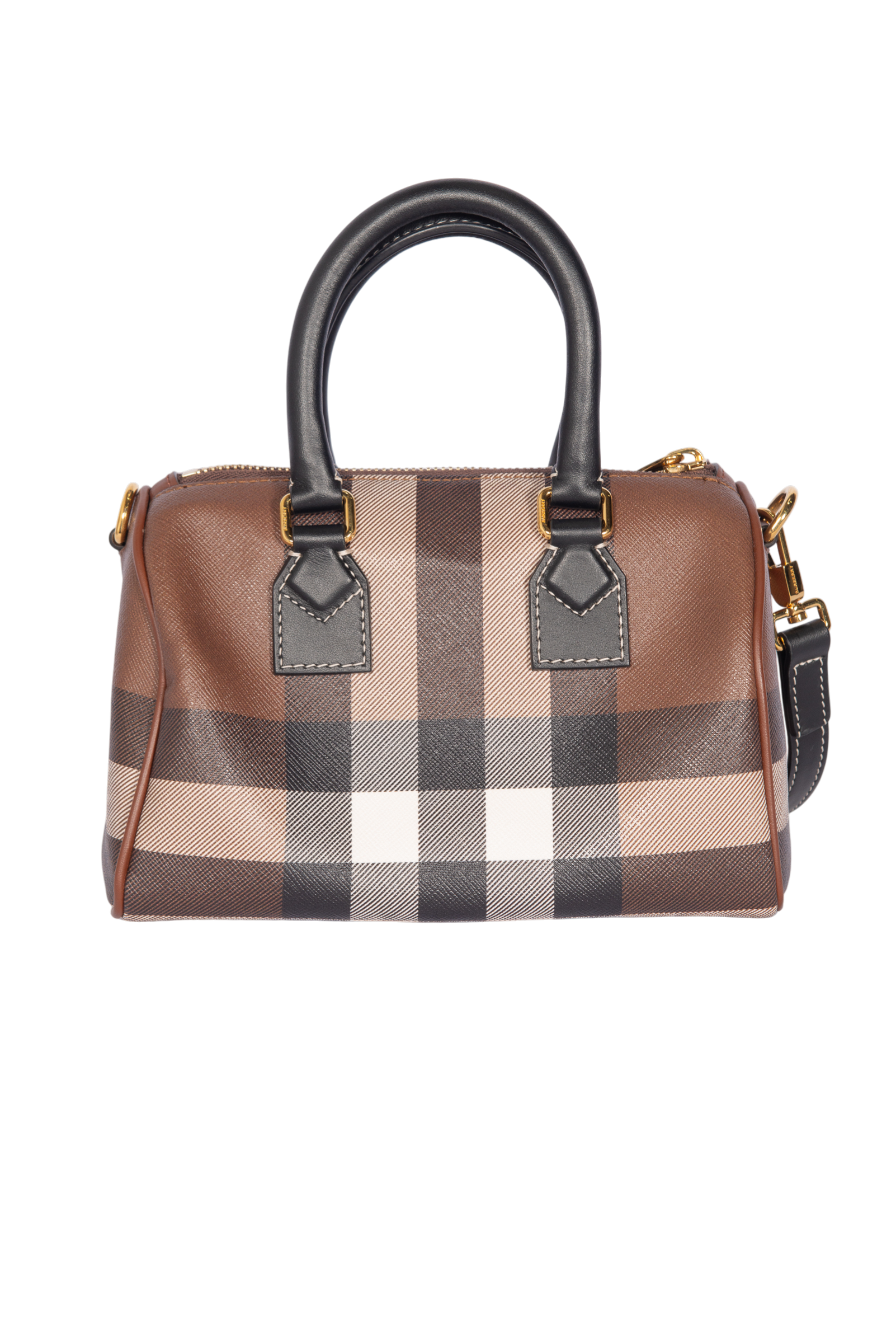 BURBERRY Brown Mini Check Bowling Bag