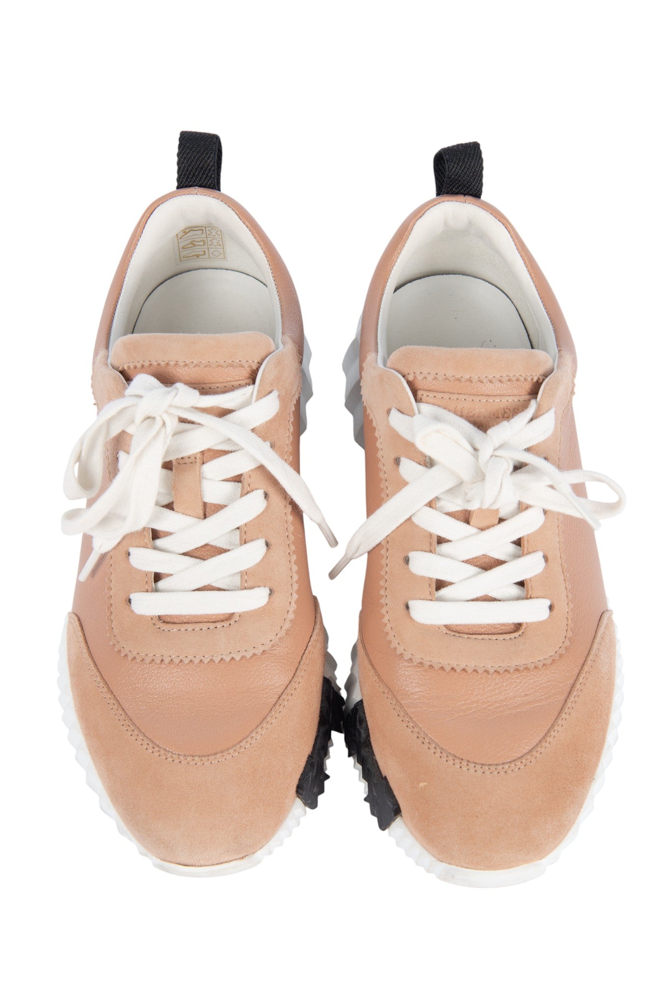 HERMÈS Pink Leather Bouncing Sneakers Size 37