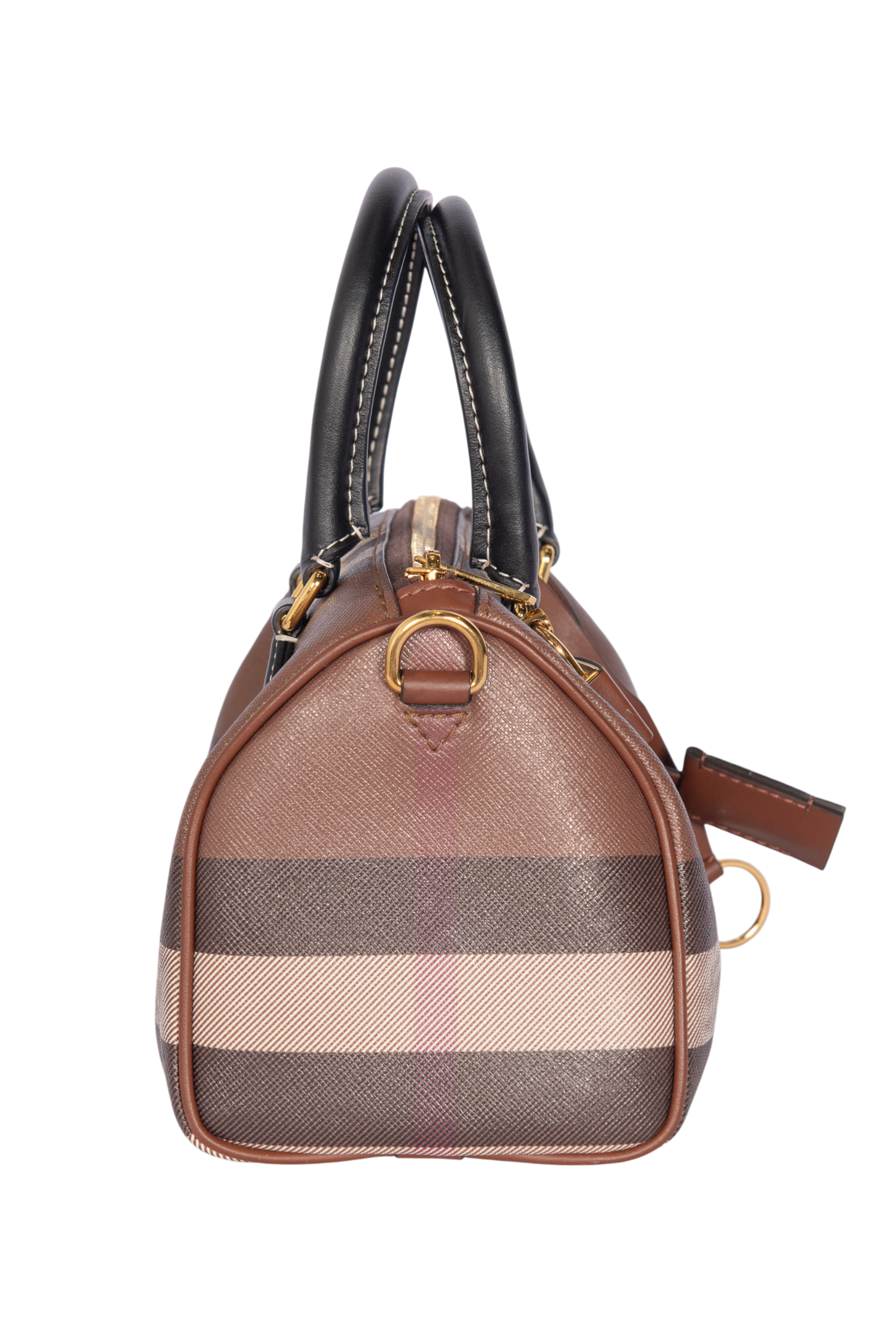 BURBERRY Brown Mini Check Bowling Bag