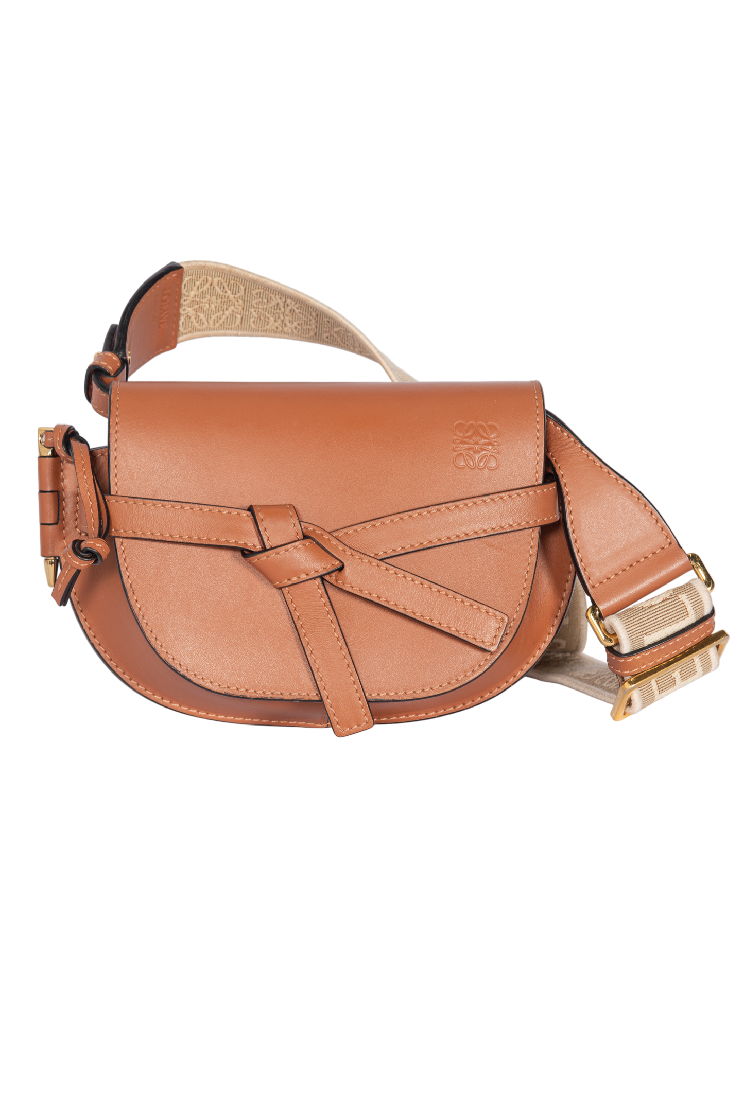 LOEWE Brown Mini Gate Dual Leather Bag