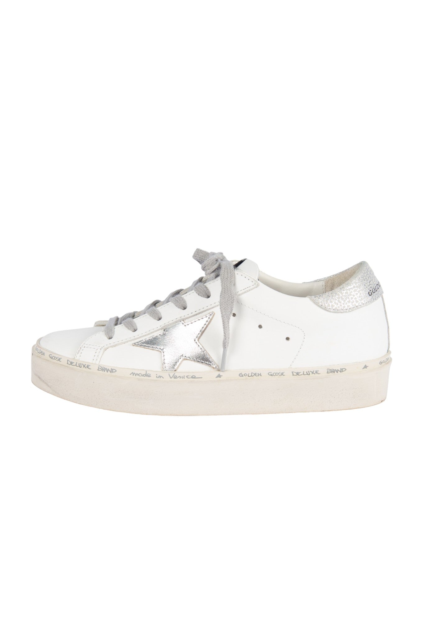 GOLDEN GOOSE Hi Star White Leather Platform Sneakers Size 37