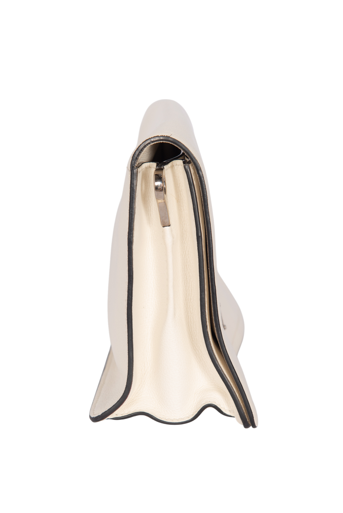 PRADA White Leather Triangle Logo Crossbody Bag