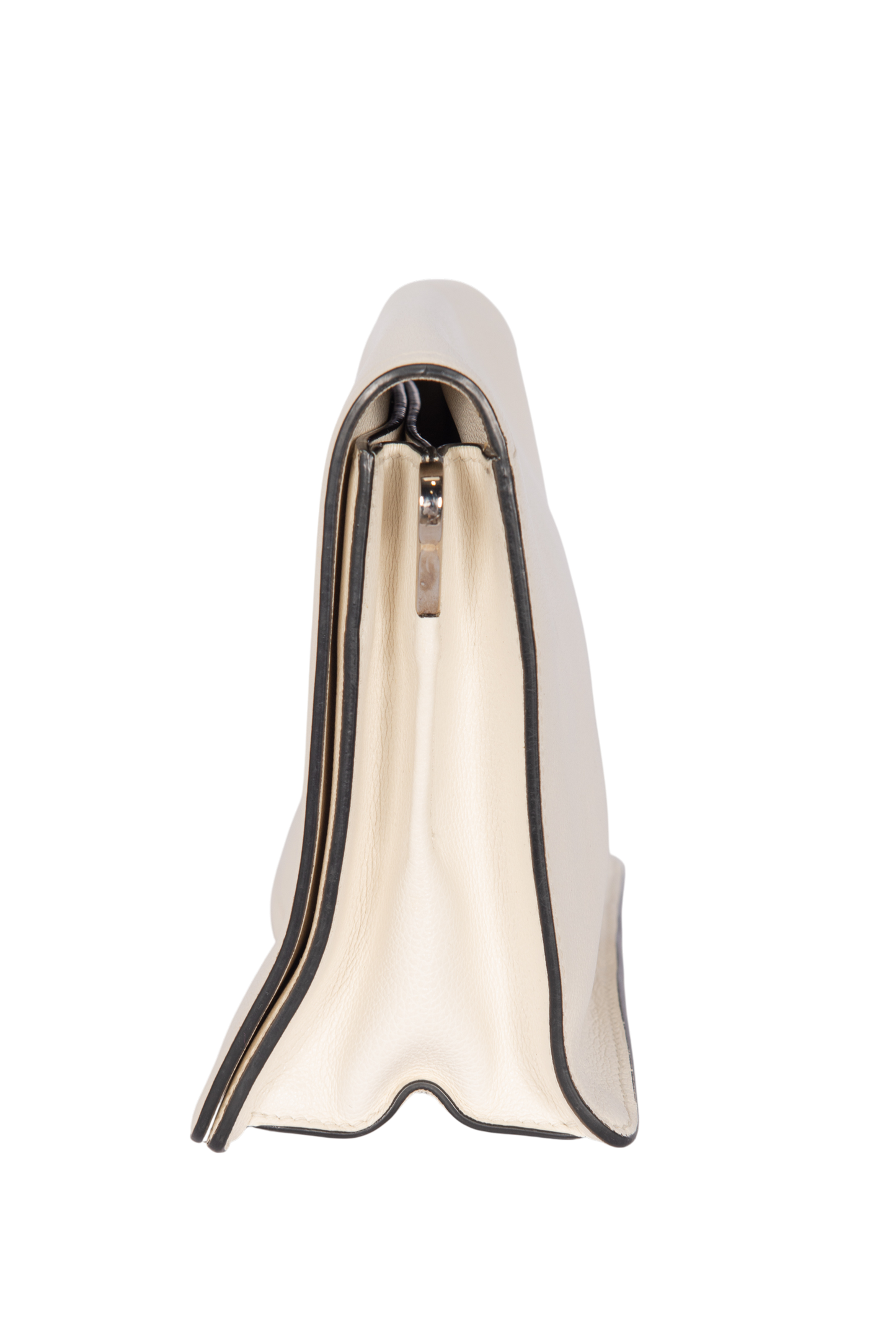 PRADA White Leather Triangle Logo Crossbody Bag