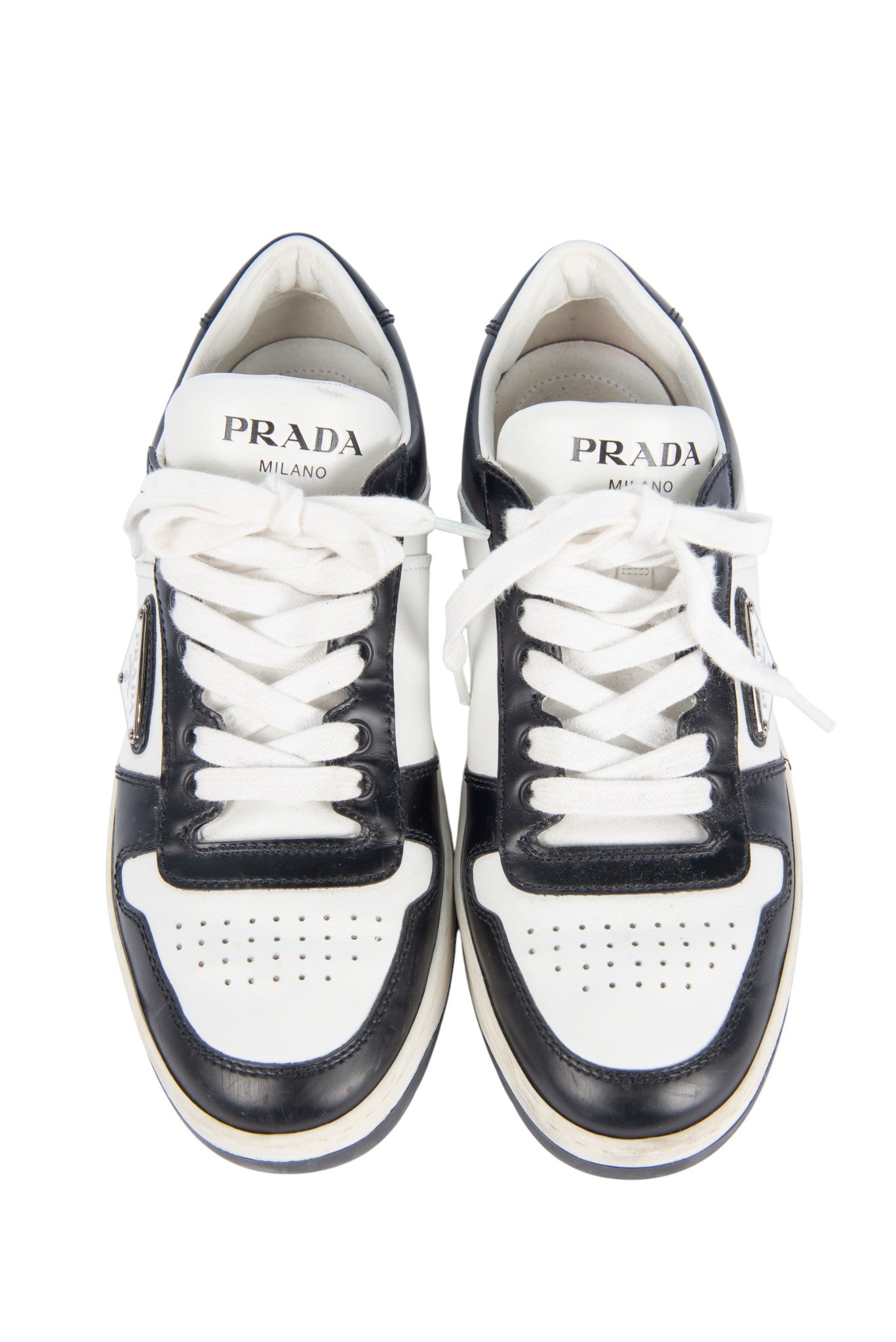 PRADA Leather Logo Sneakers Size 38