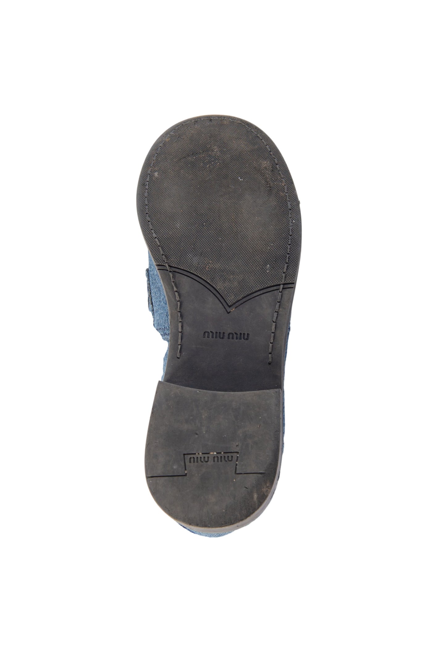 Miu Miu Blue Denim Penny Loafers Size 36