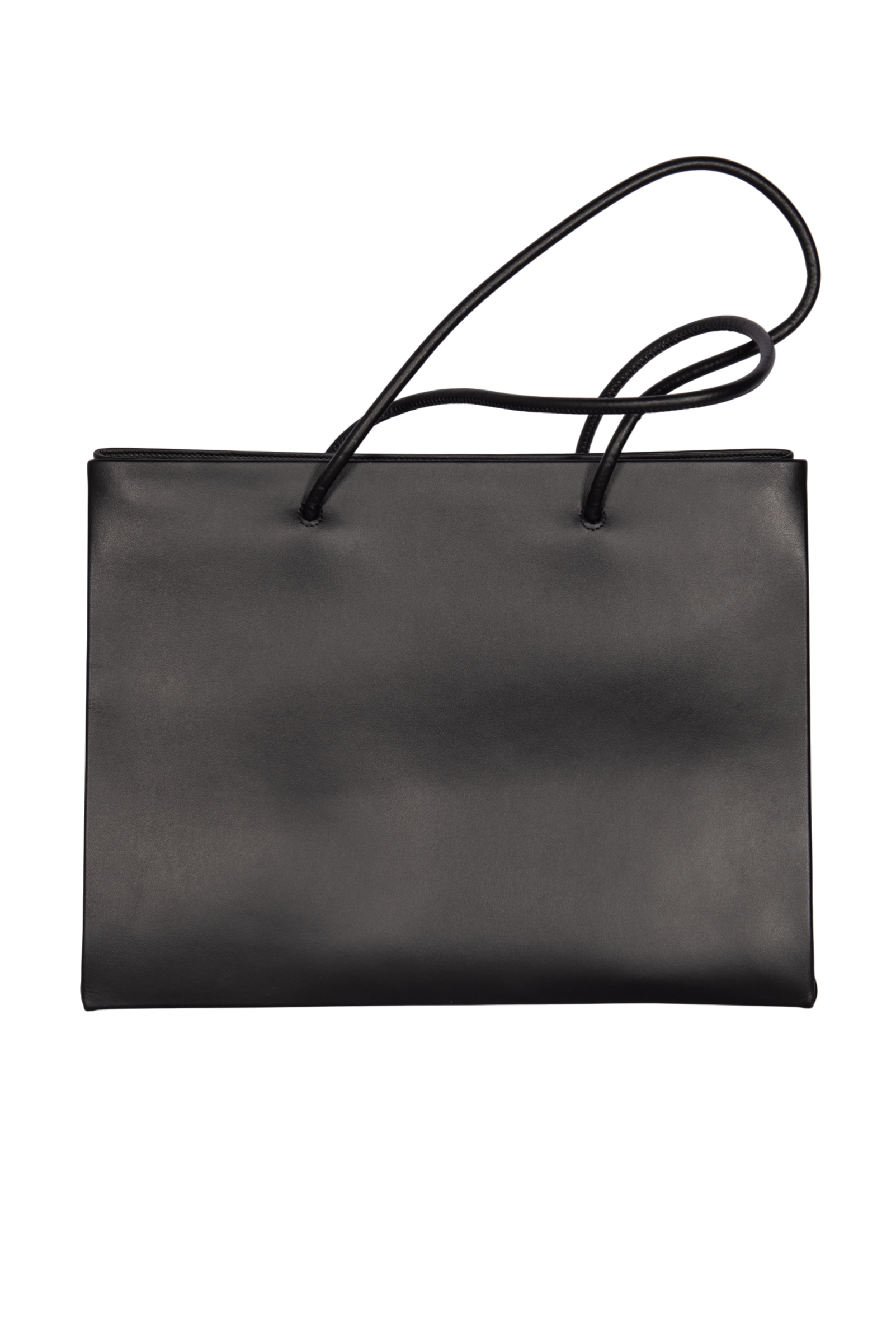 MOSCHINO Black Leather Logo Tote Bag Medium