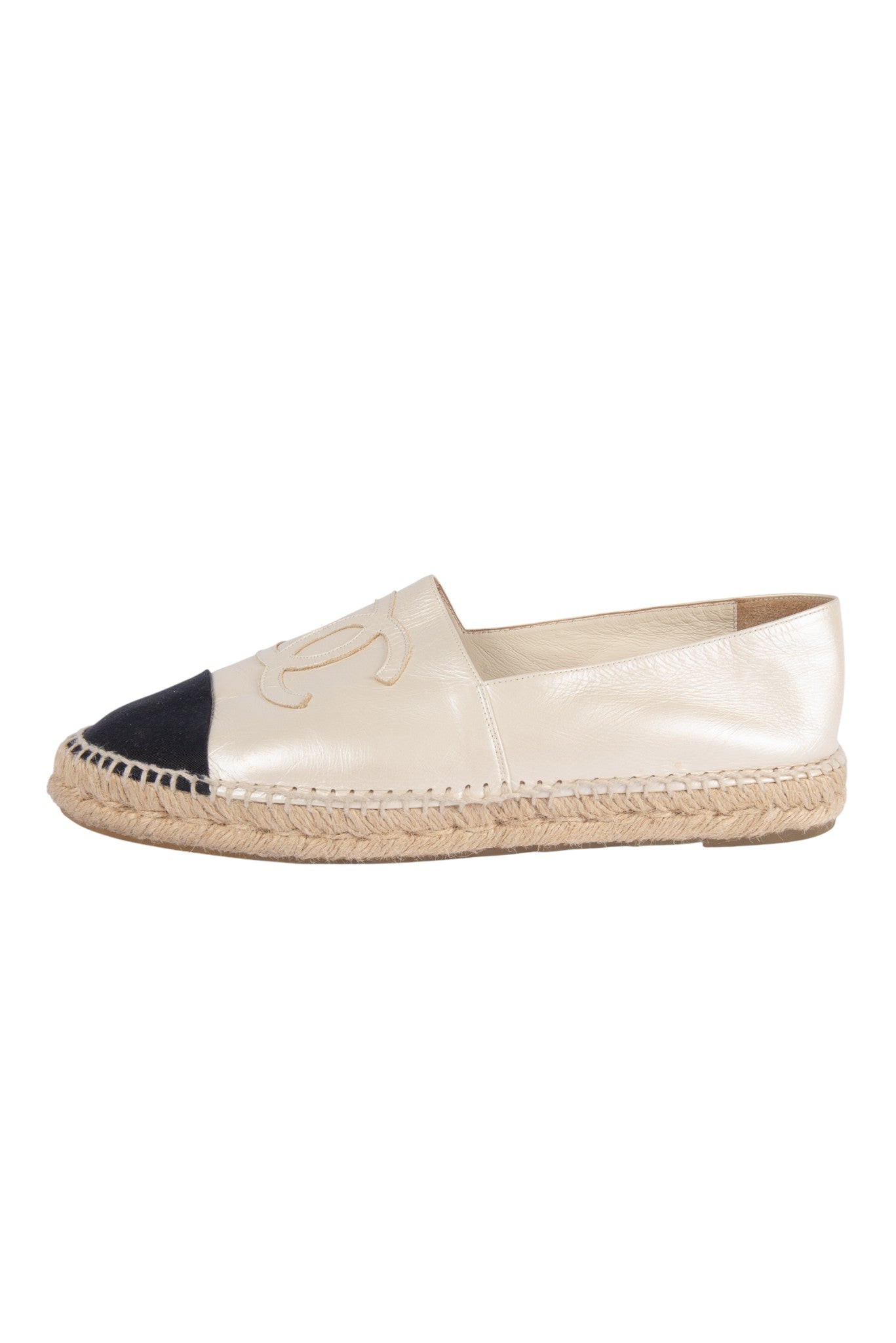 CHANEL Leather CC Espadrilles Size 42